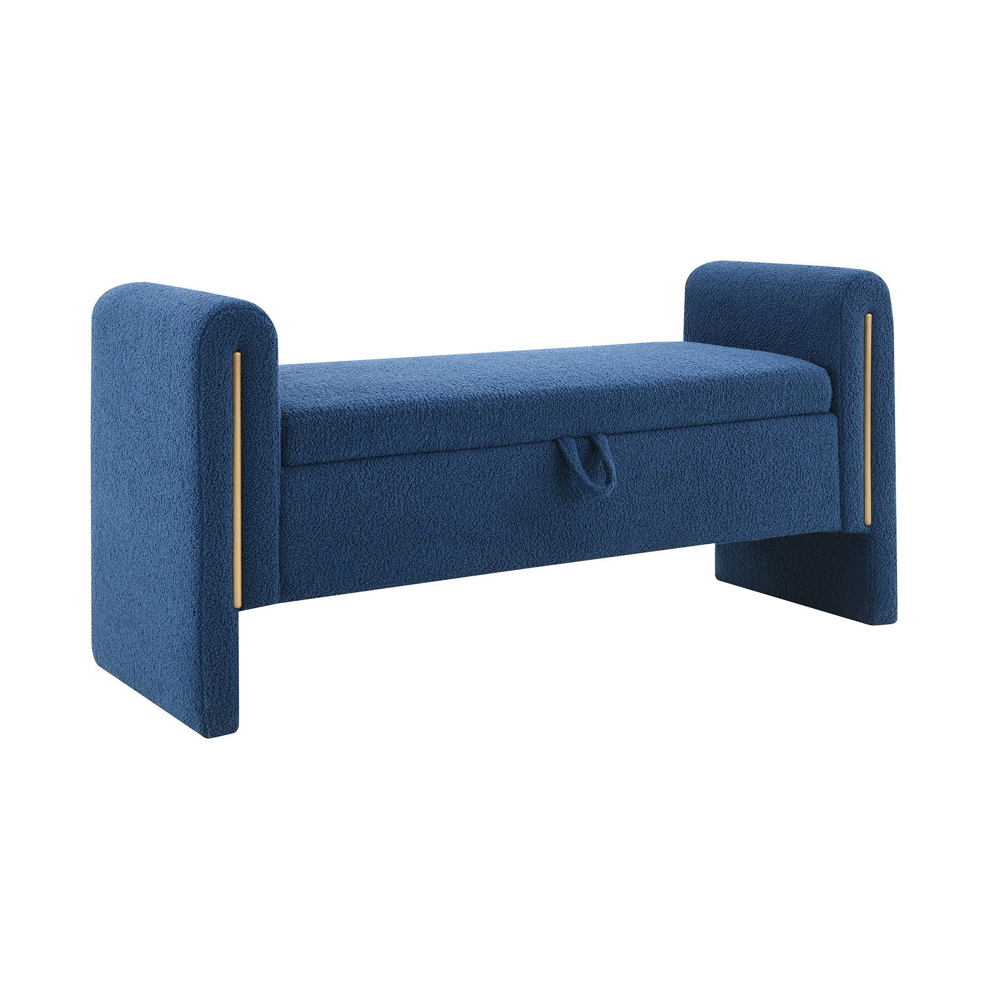 Modern Teddy Upholstered Large Bed End Bench With Arms And Storage - Image 5