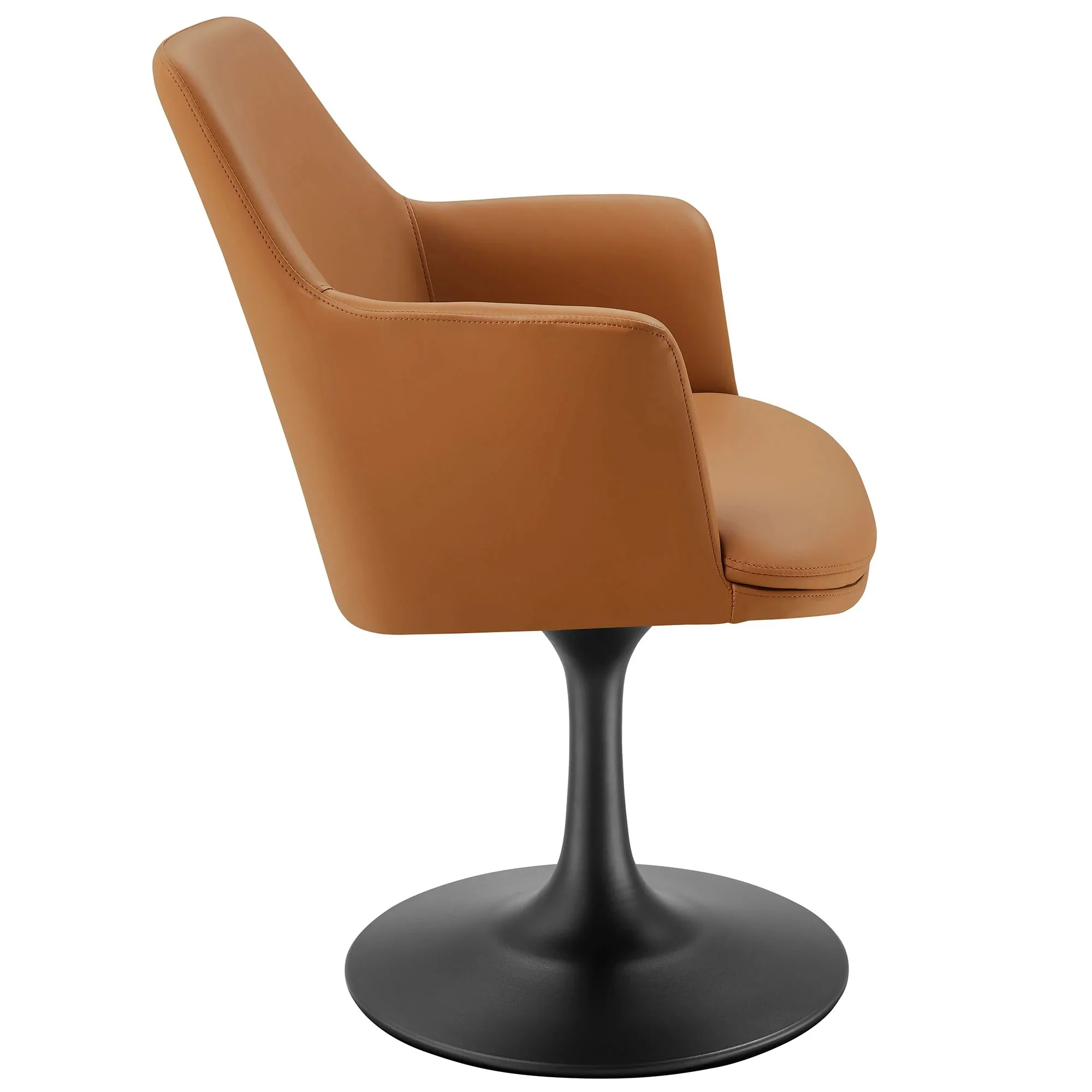 Modern Textured Fabric Swivel Dining Armchair - Image 13