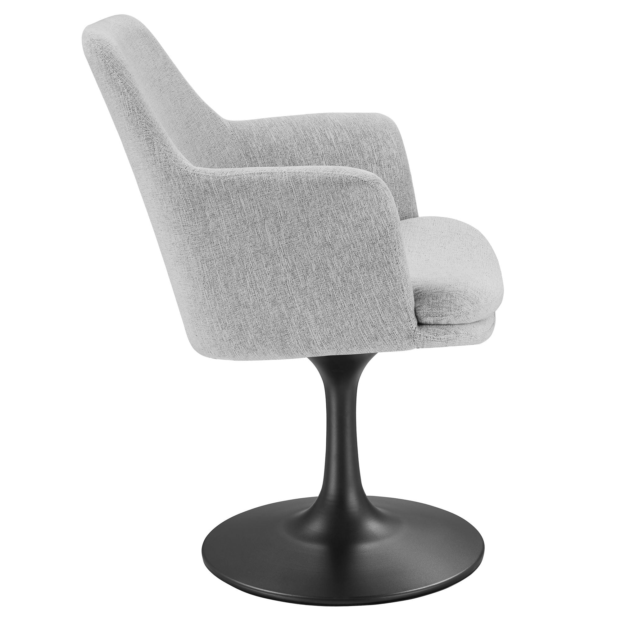 Modern Textured Fabric Swivel Dining Armchair - Image 19
