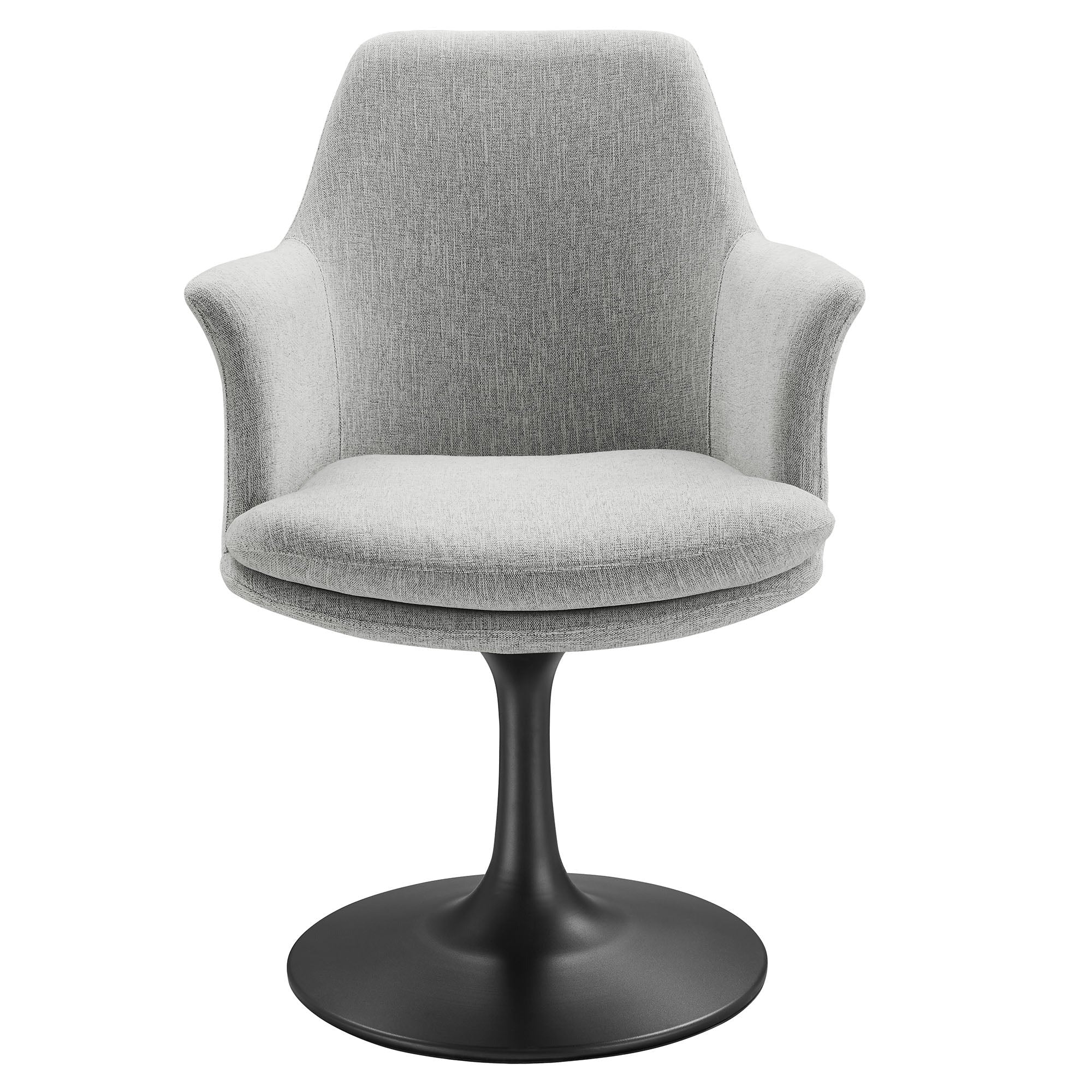Modern Textured Fabric Swivel Dining Armchair - Image 21