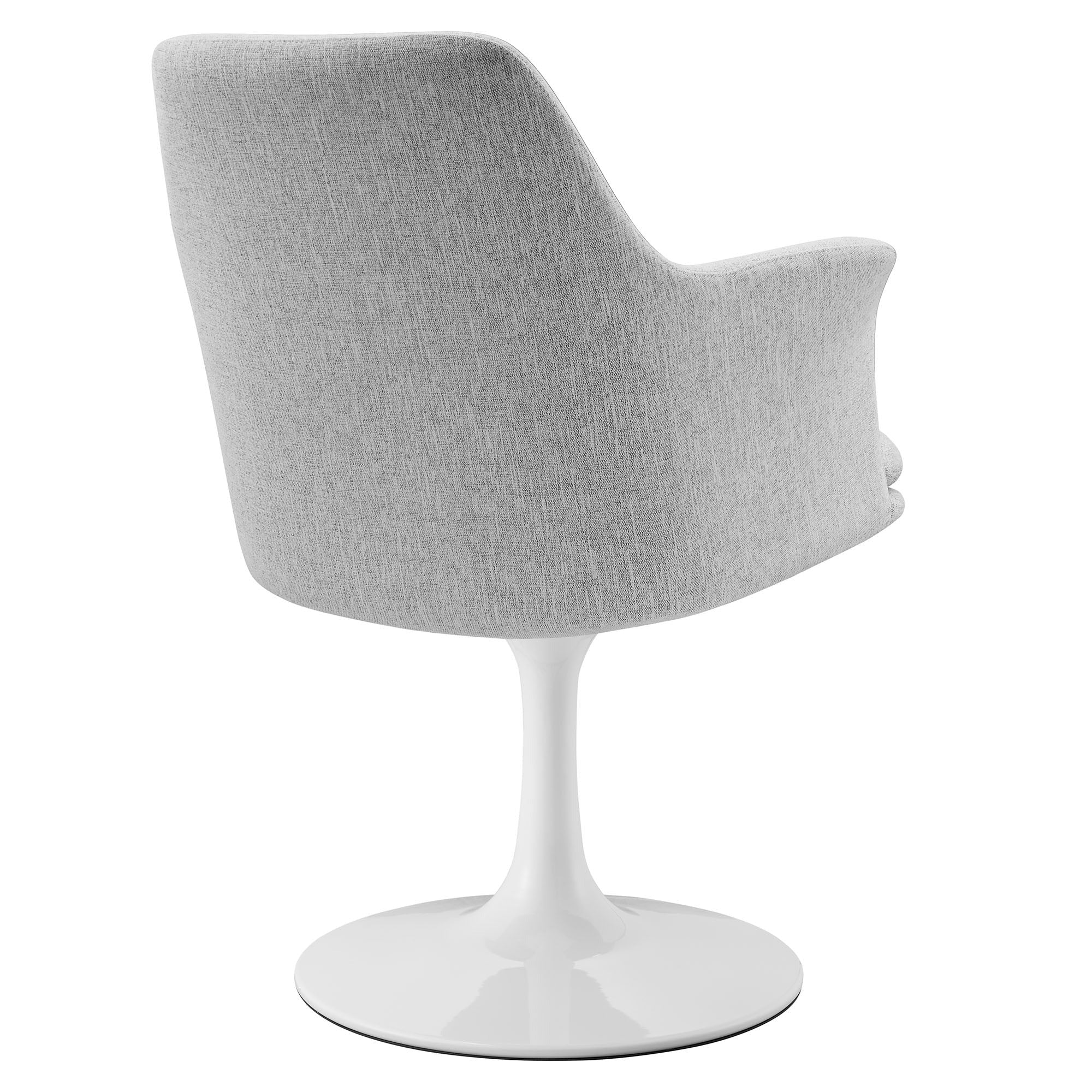 Modern Textured Fabric Swivel Dining Armchair - Image 3