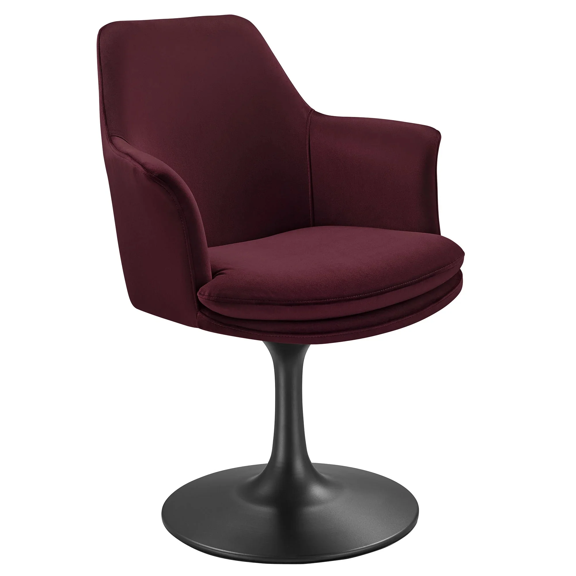 Modern Textured Fabric Swivel Dining Armchair - Image 31