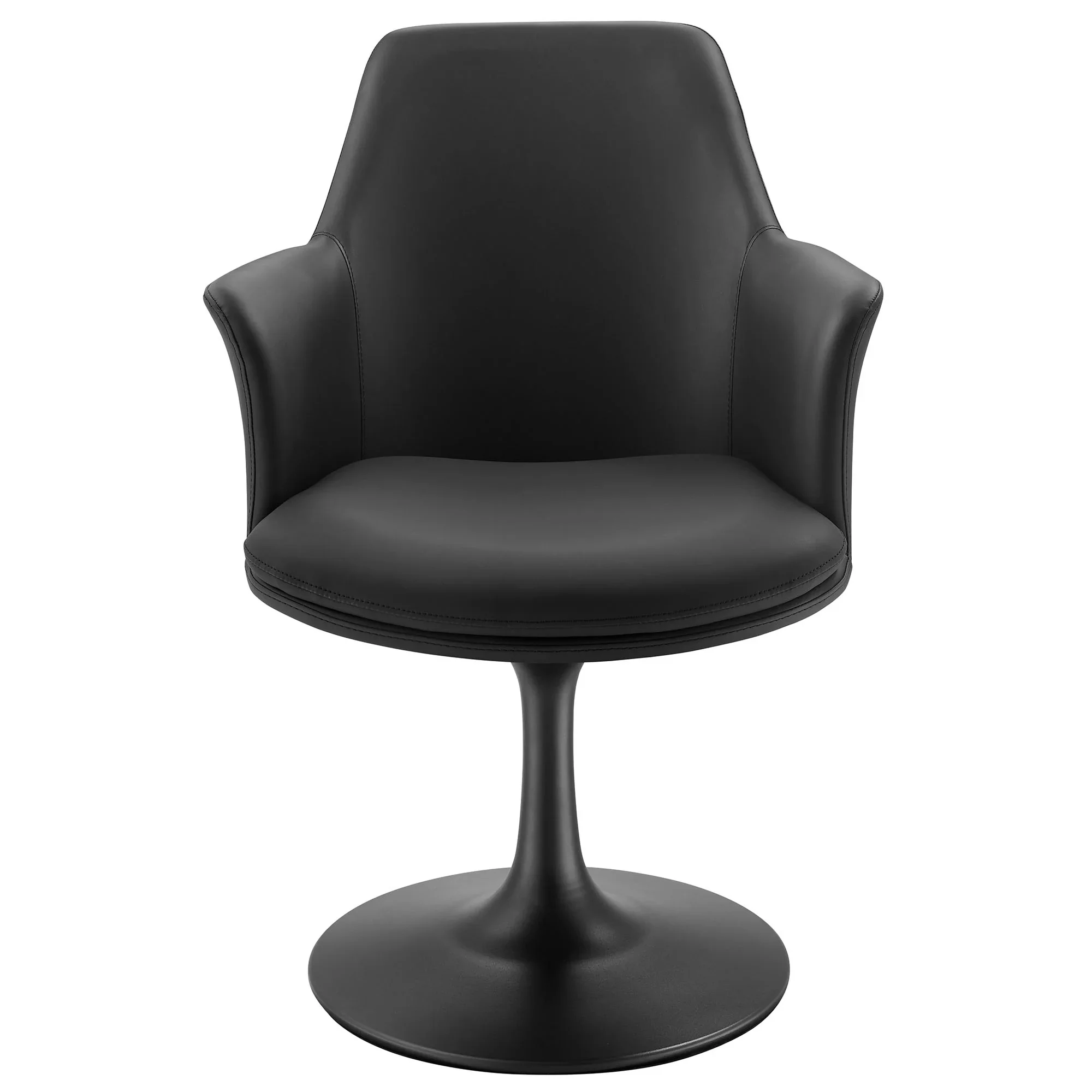 Modern Textured Fabric Swivel Dining Armchair - Image 42
