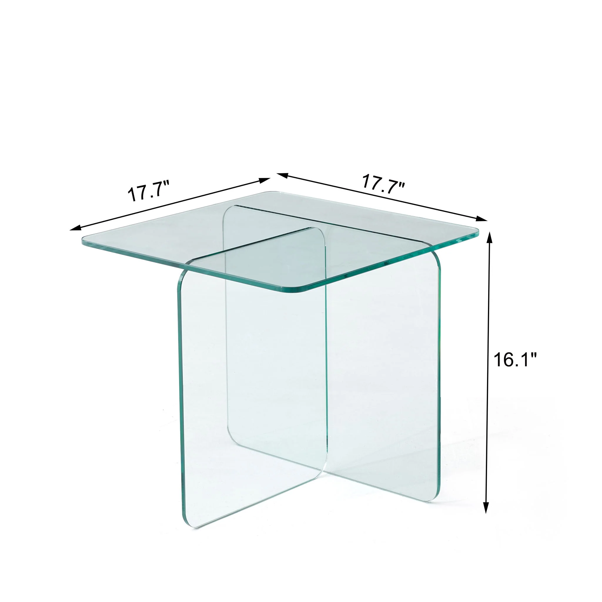 Modern Transparent Tempered Glass Sidetable - Image 13