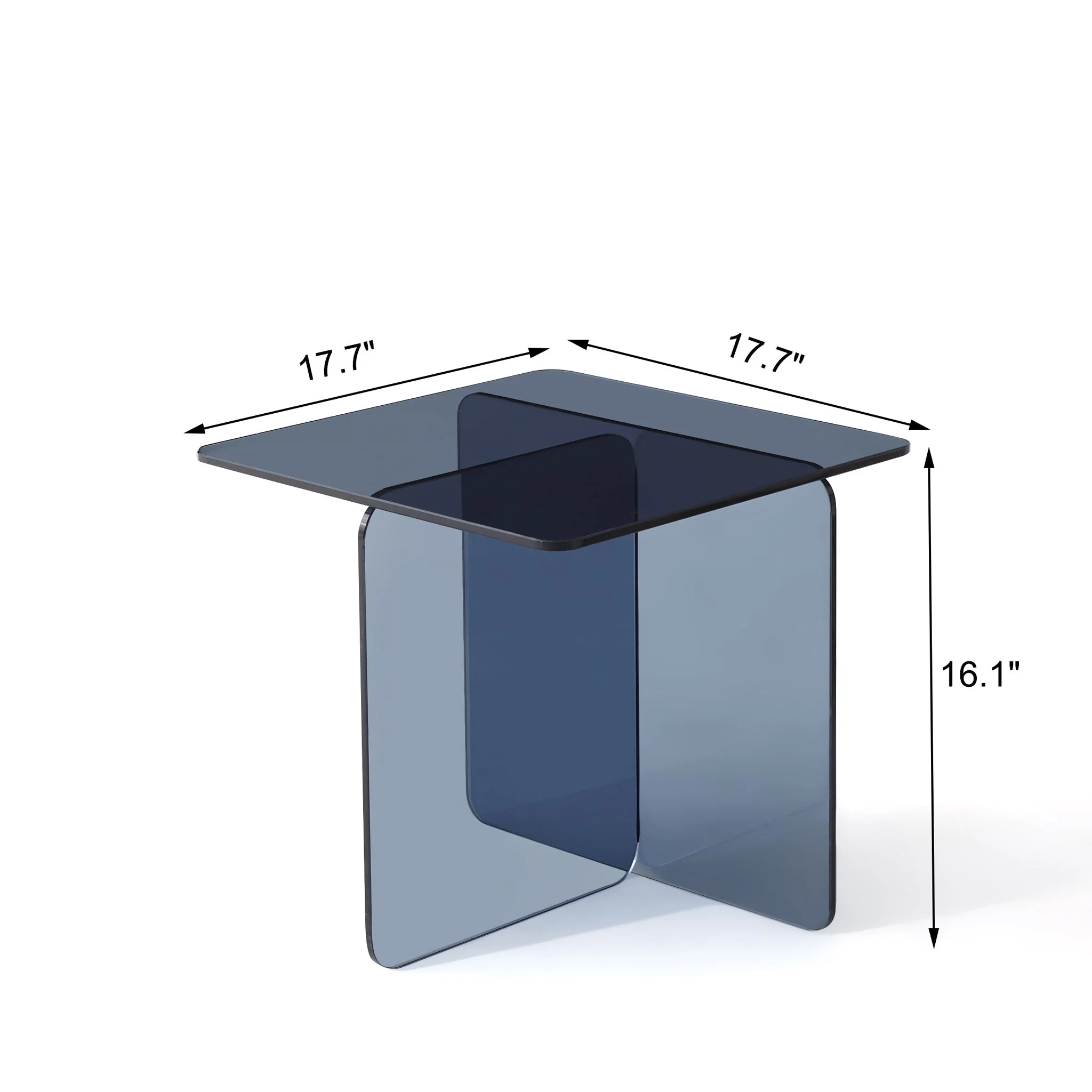 Modern Transparent Tempered Glass Sidetable - Image 9