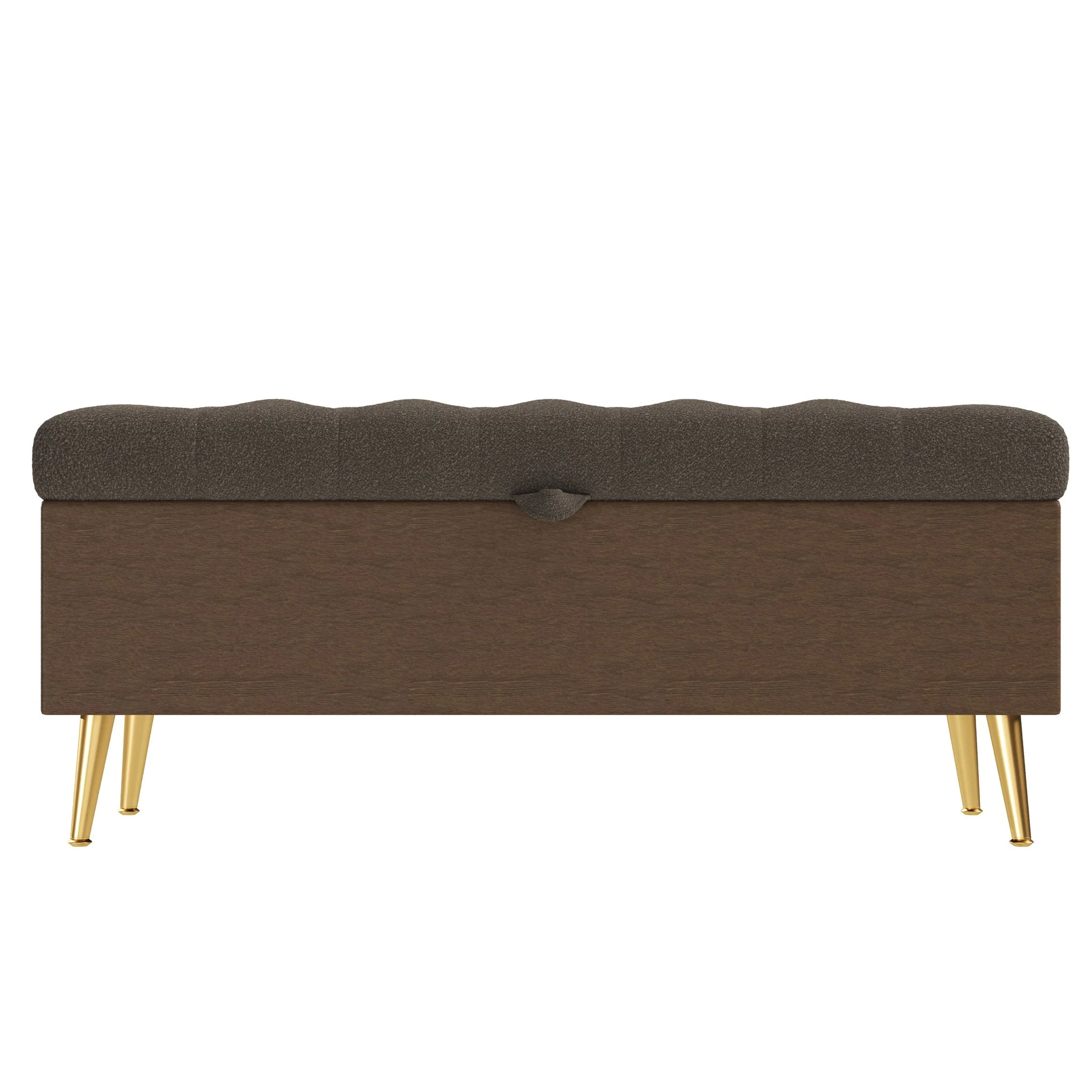 Modern Tufted Storage Ottoman Bench With Metal Legs - Image 4