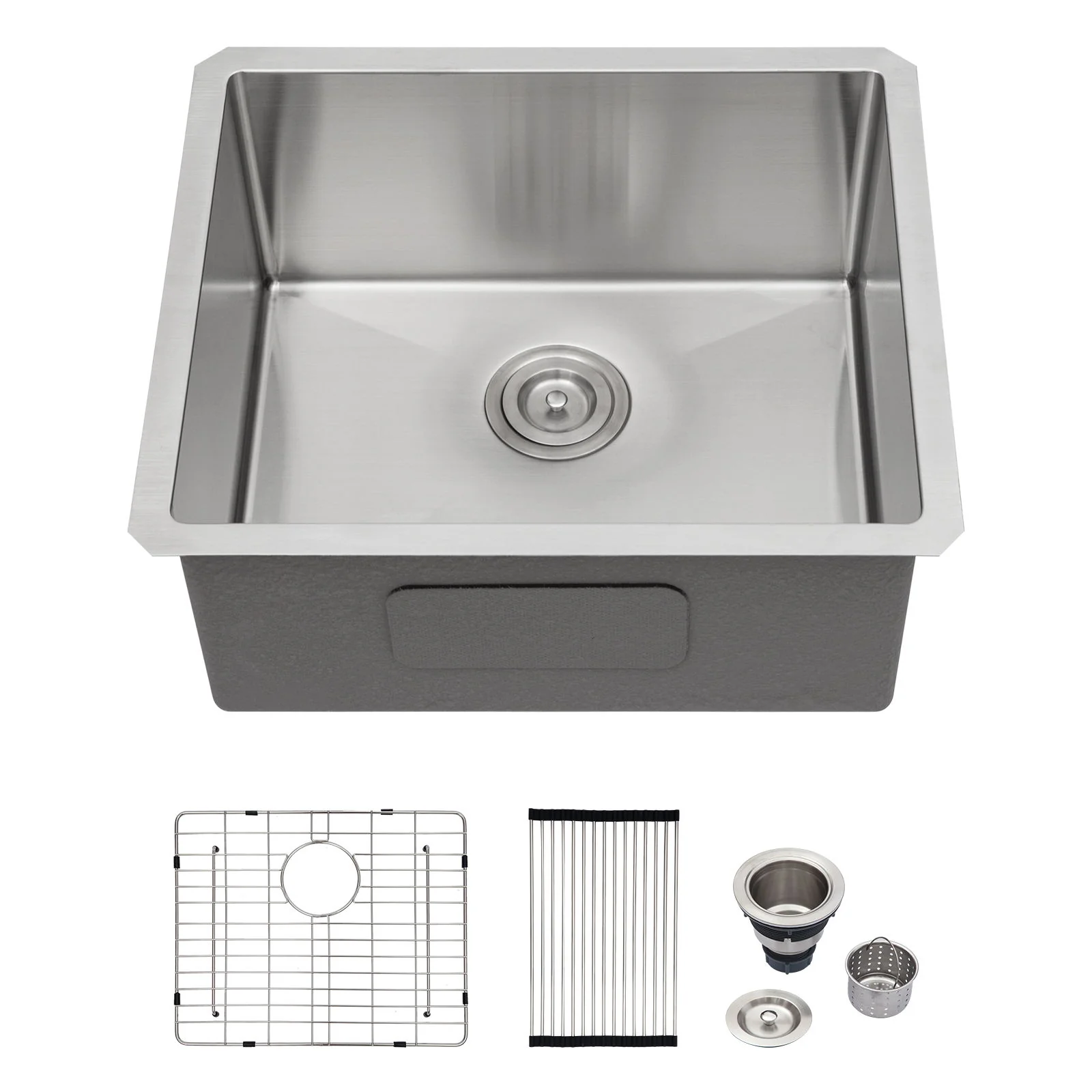 Modern Undermount Stainless Steel Kitchen Sink 16 Gauge, Deep Single Bowl - Image 14