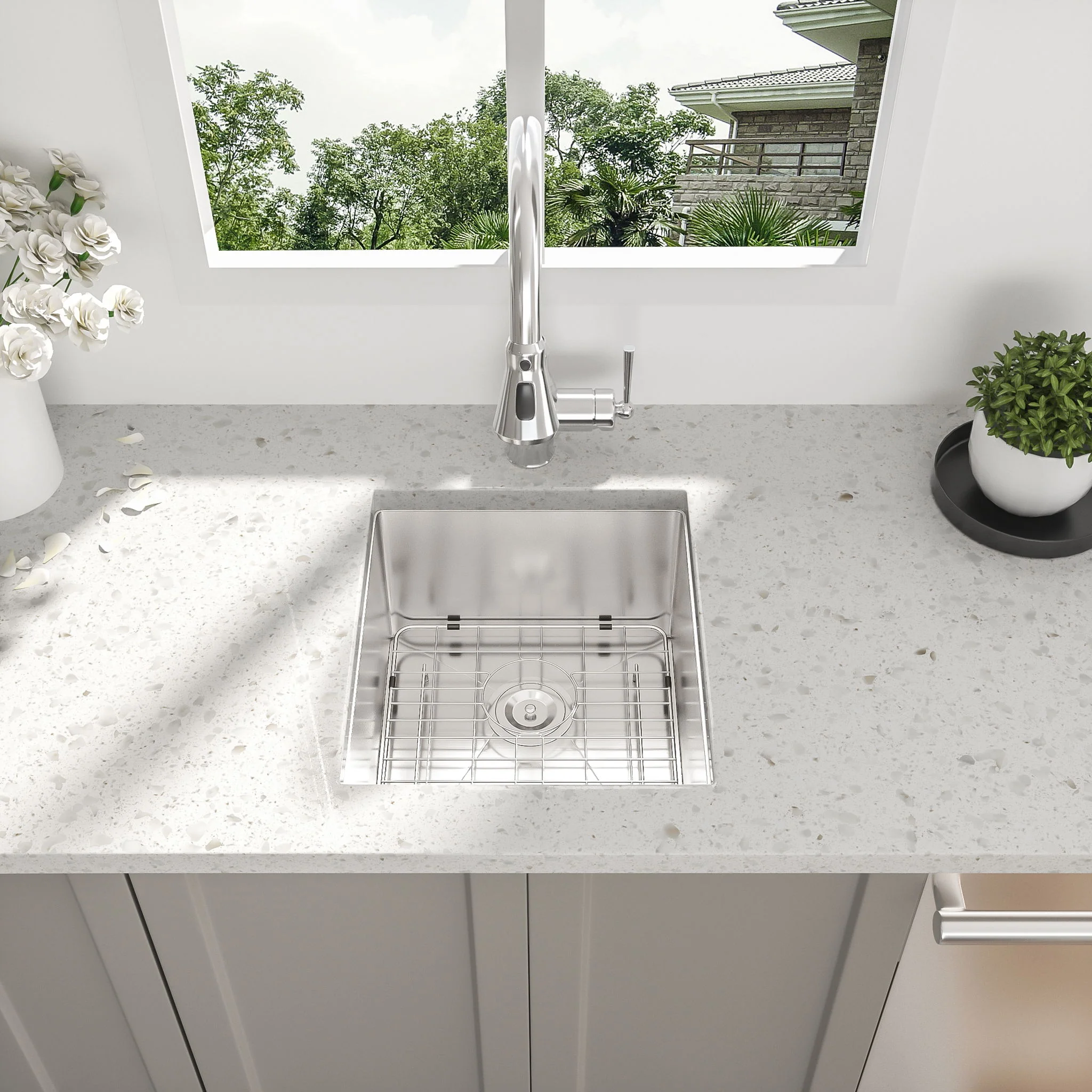 Modern Undermount Stainless Steel Kitchen Sink 16 Gauge, Deep Single Bowl - Image 83