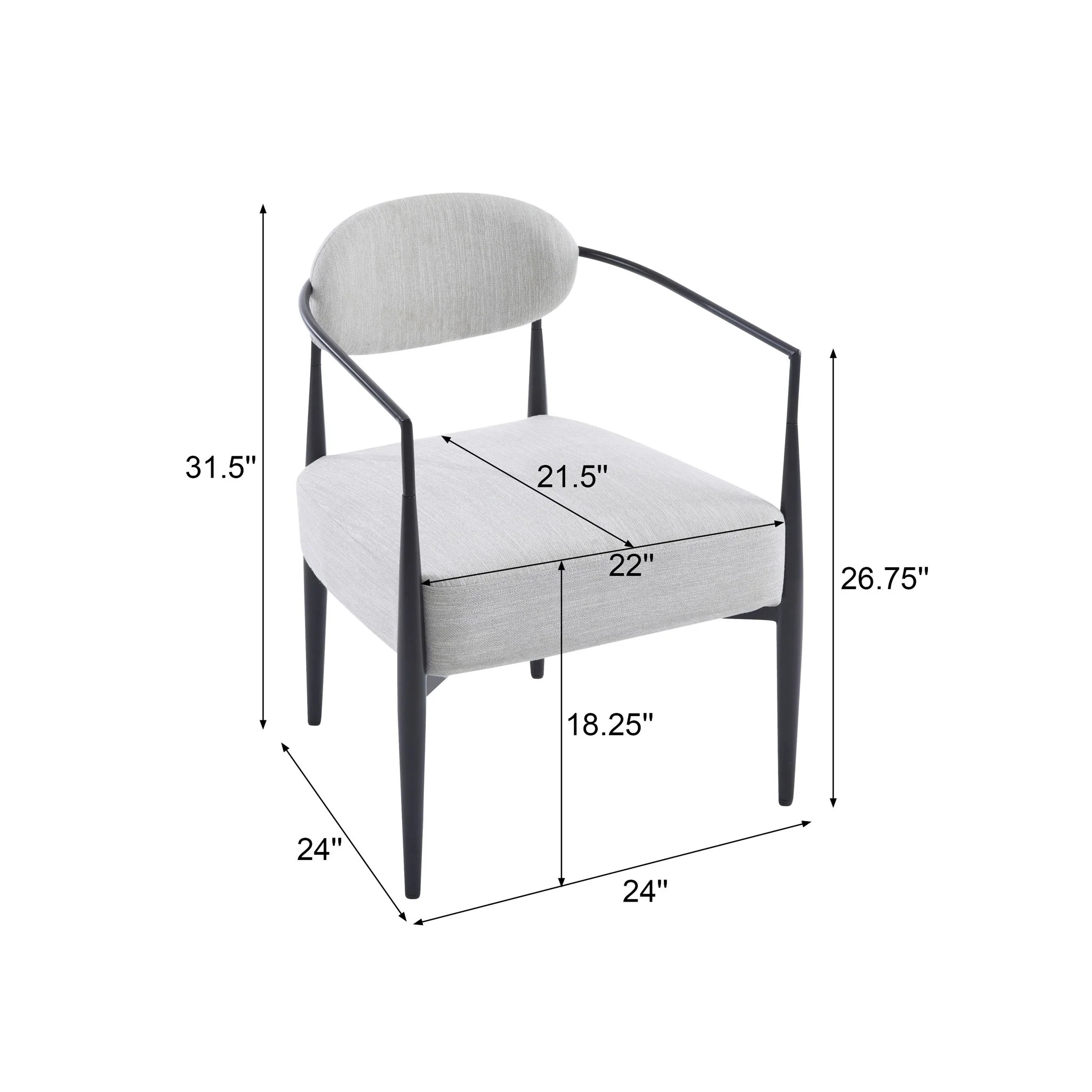 Modern Upholstered Accent Armchair With Pocket Spring Seat - Image 8