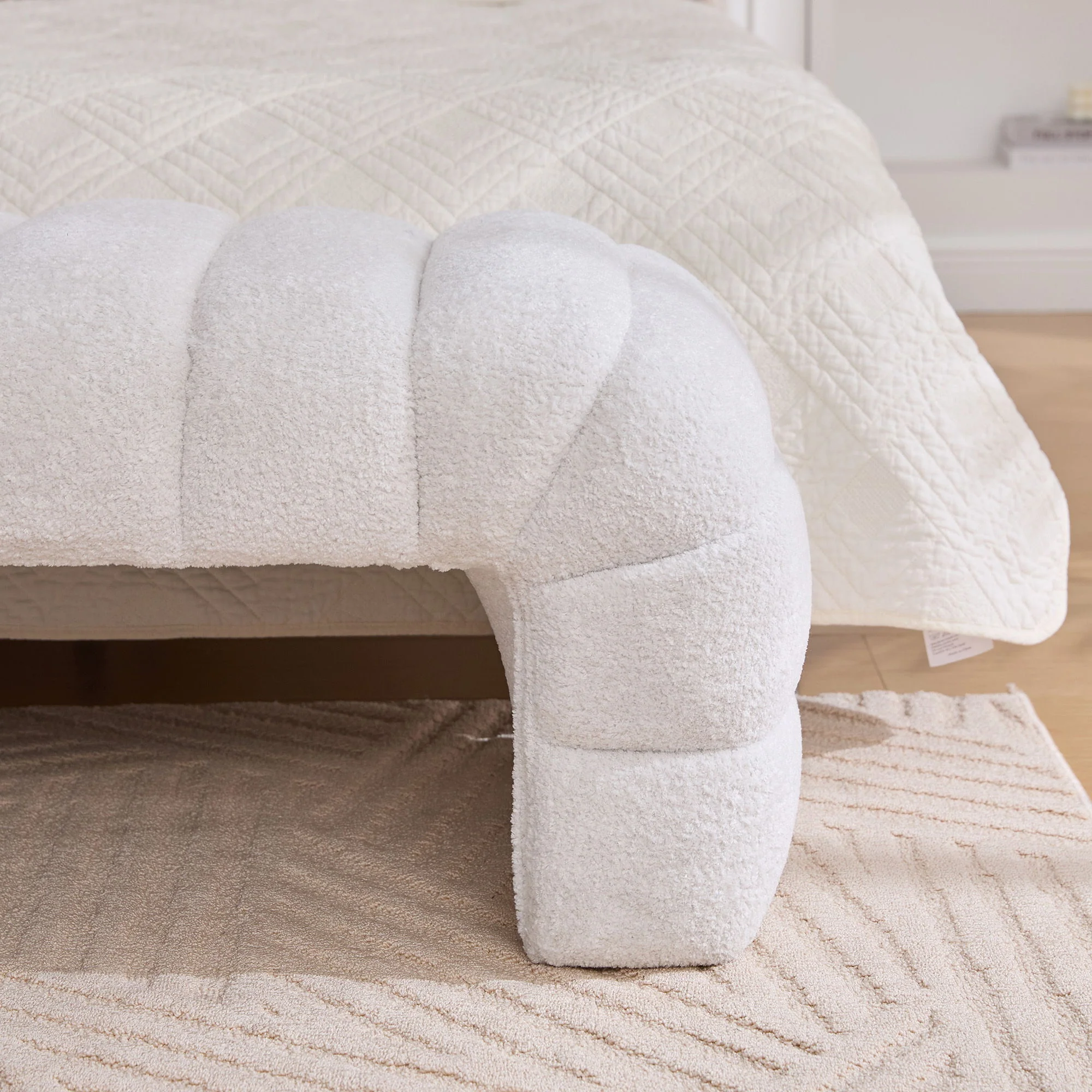 Modern Upholstered Armless Bed Bench With Channel Tufted Design - Image 30