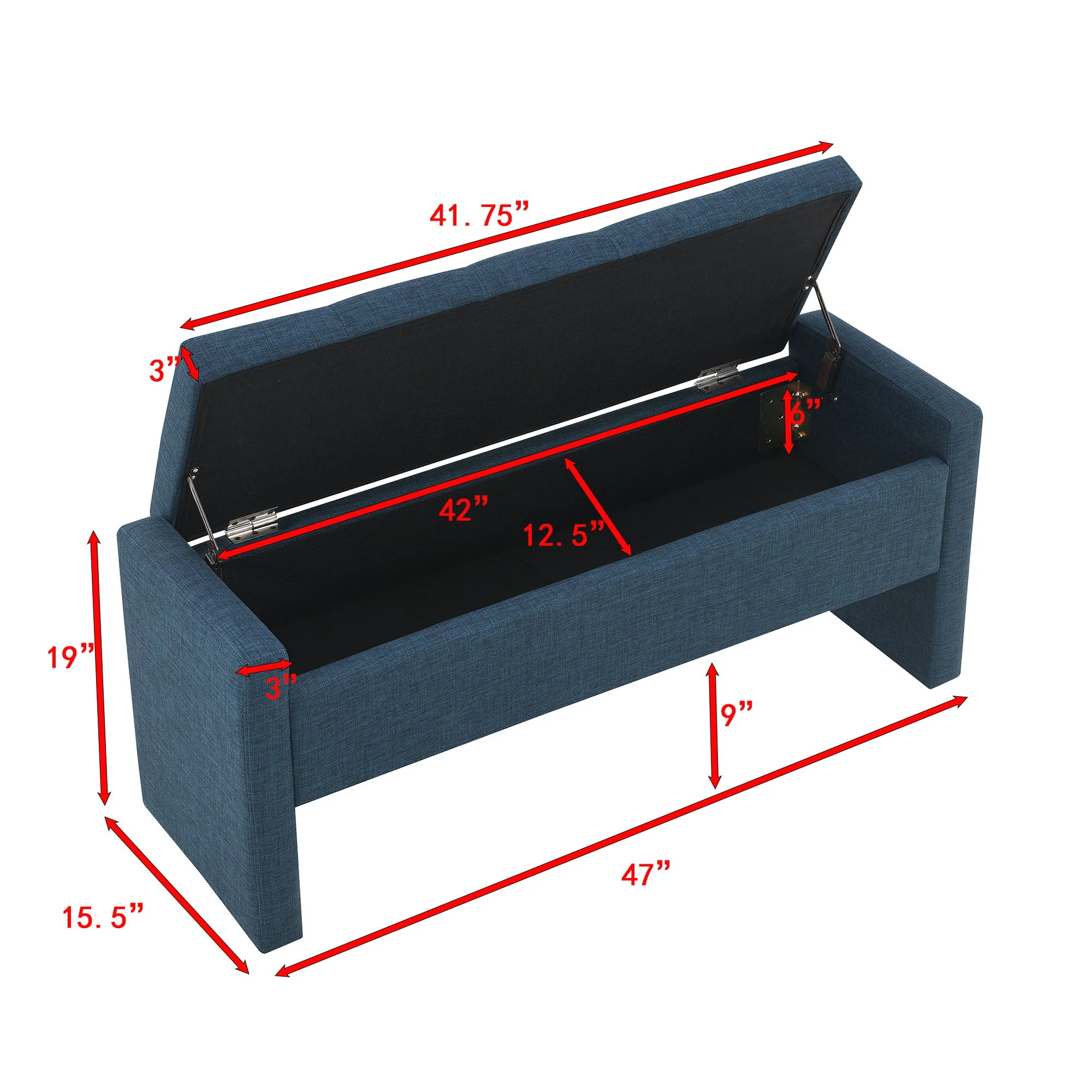 Modern Upholstered Large Bed End Bench With Storage - Image 41