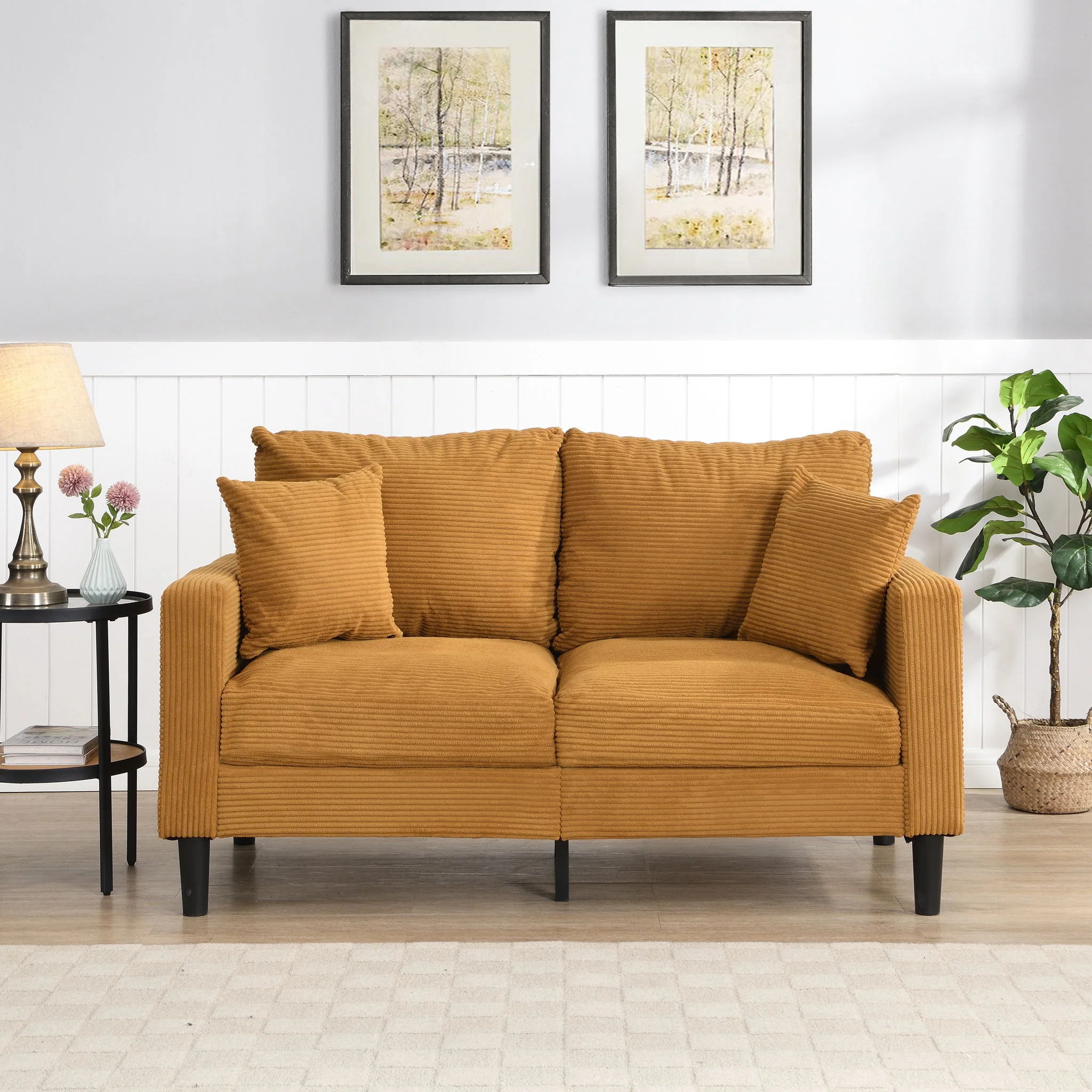 Modern Upholstered Loveseat Sofa, High Resilience - Image 23