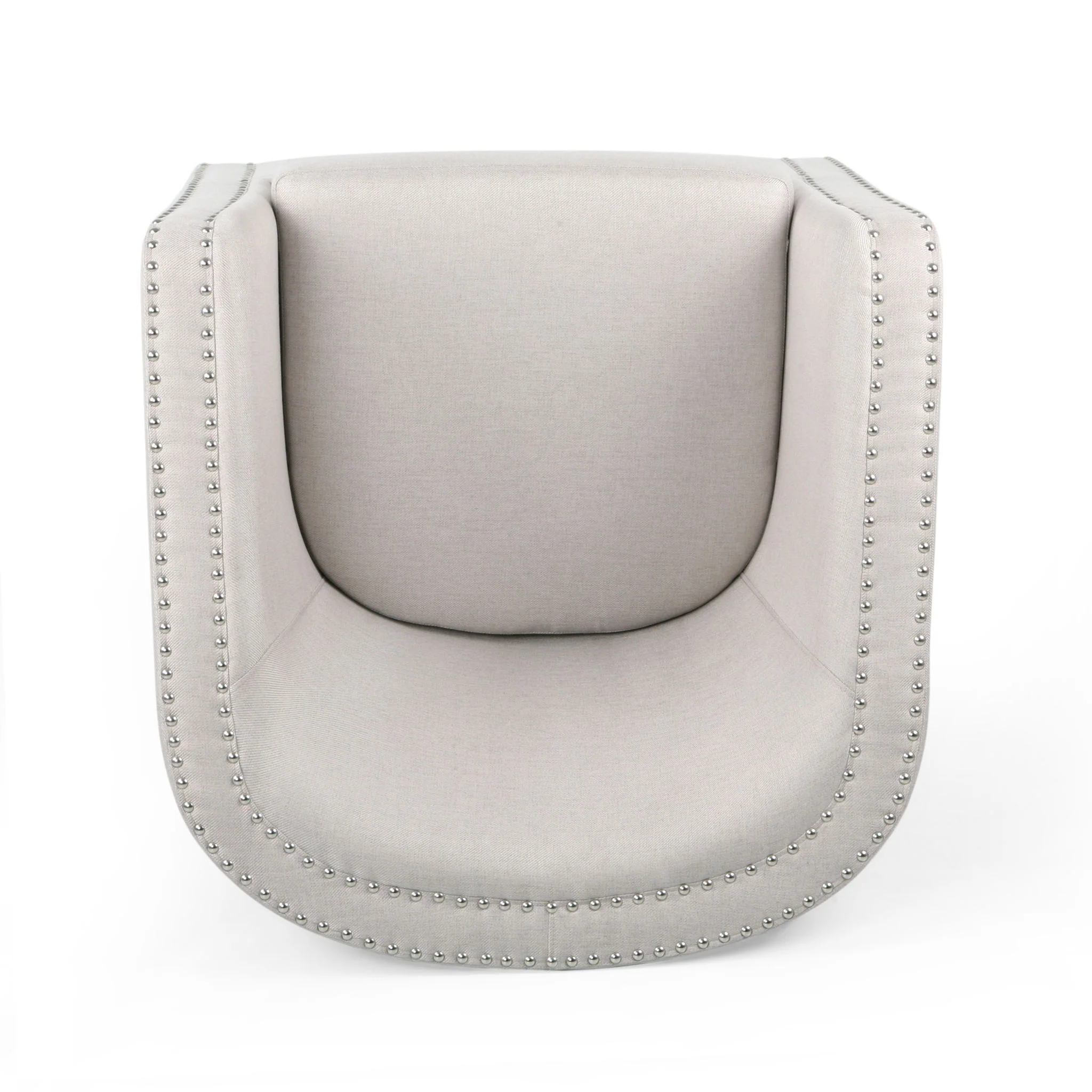 Modern Upholstered Swivel Club Chair With Nailhead Trim - Image 8