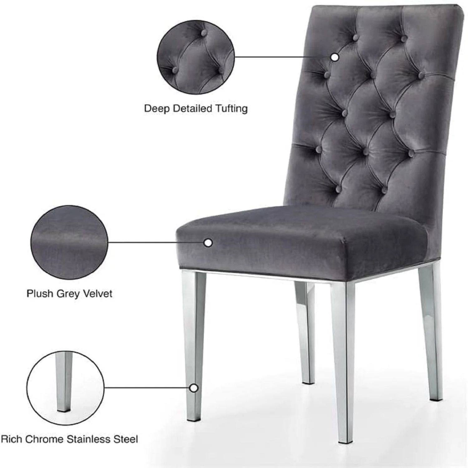Modern Upholstered Tufted Dining Chair (Set of 2) - Image 13