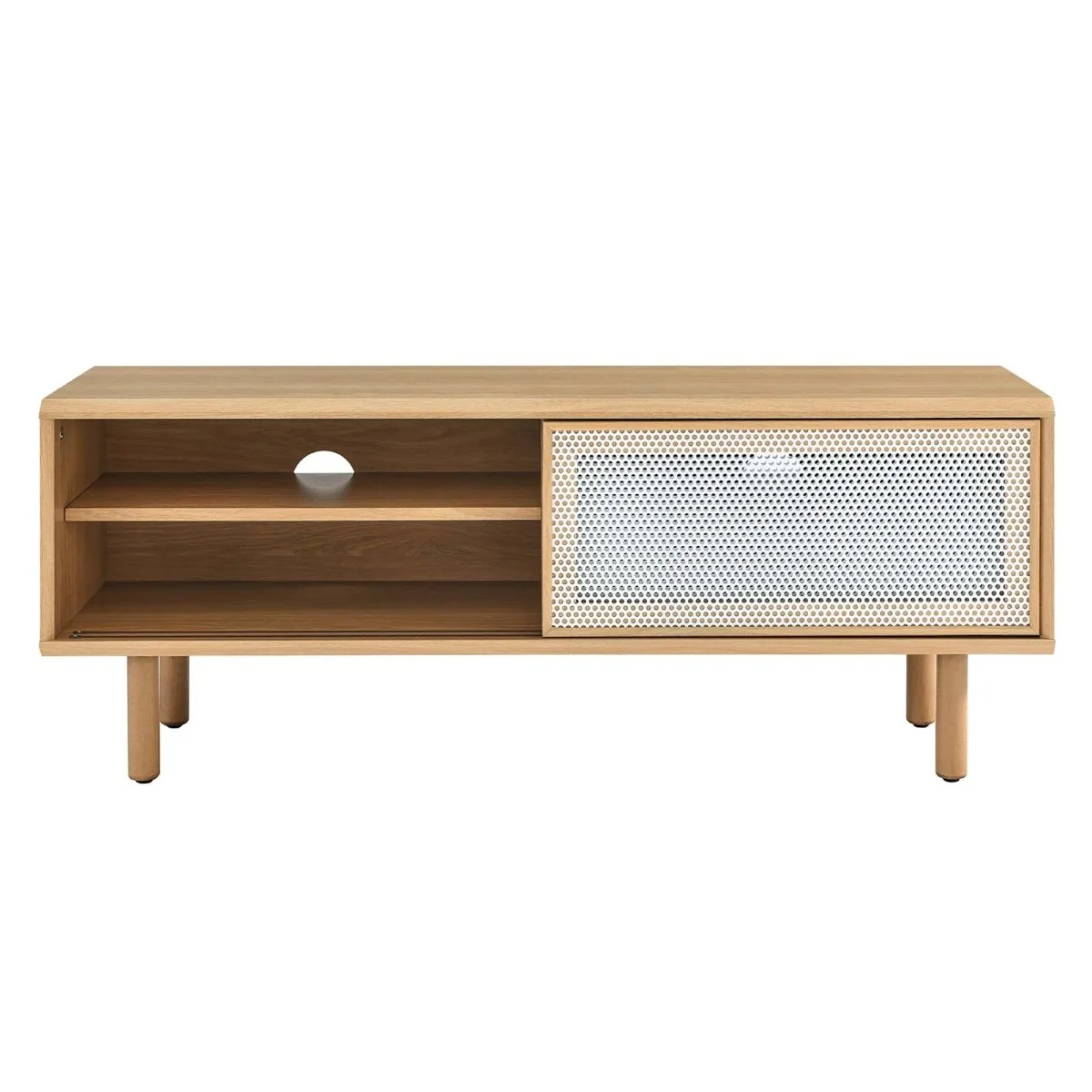 Modern Urban TV Stand with Mesh Sliding Doors 47 Inch - Image 16