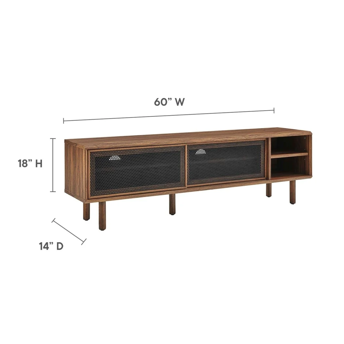 Modern Urban TV Stand with Mesh Sliding Doors 60 Inch - Image 21