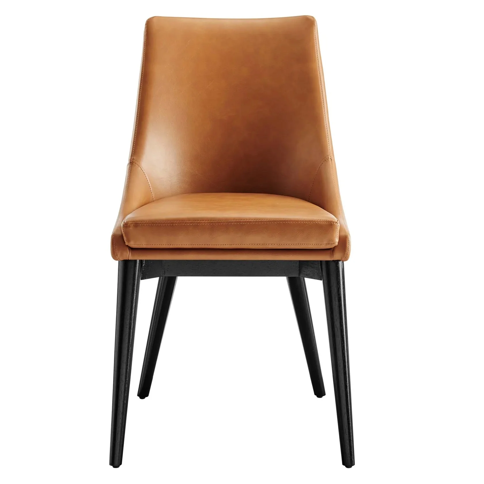 Modern Vegan Leather Dining Chair with Wood Legs - Image 10