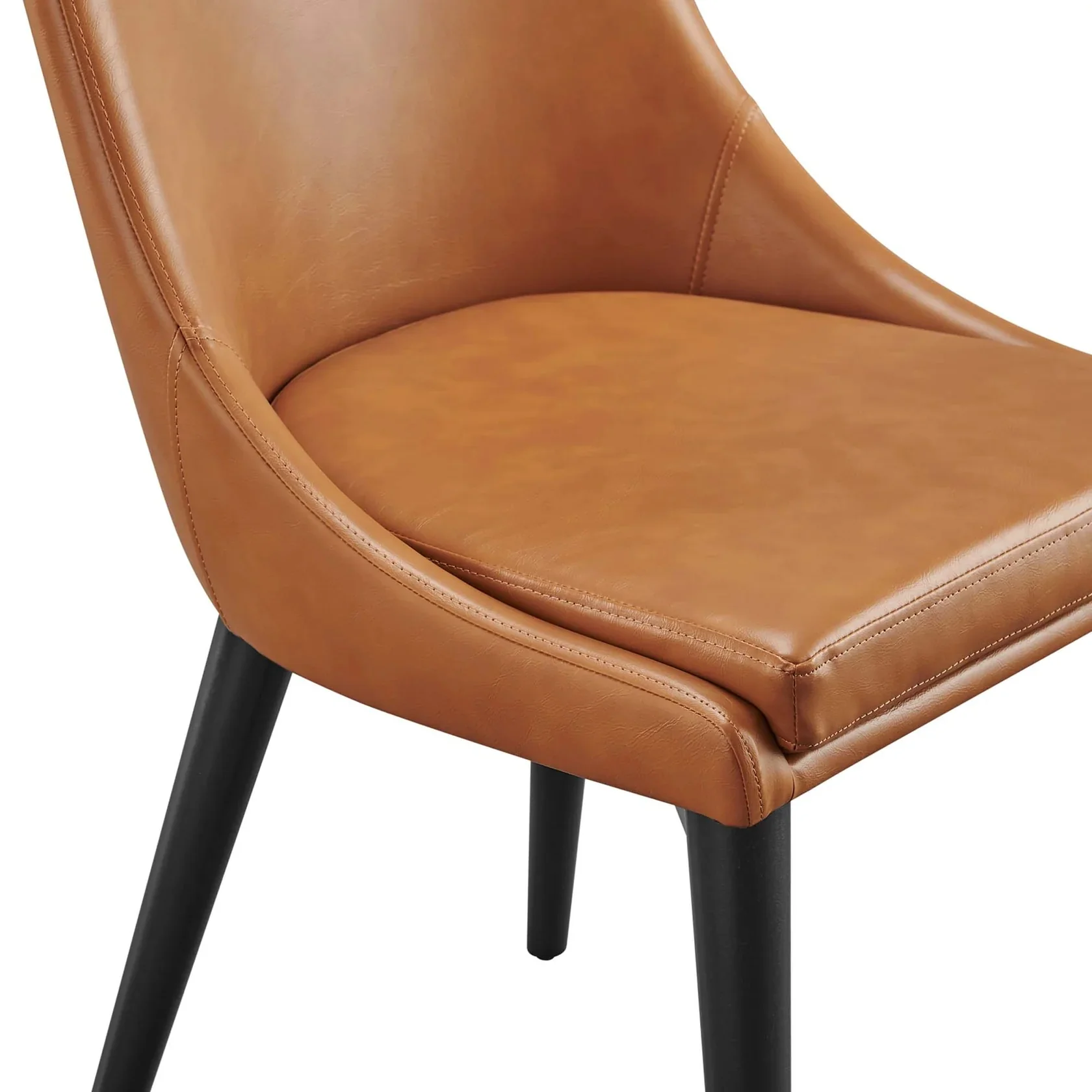 Modern Vegan Leather Dining Chair with Wood Legs - Image 12