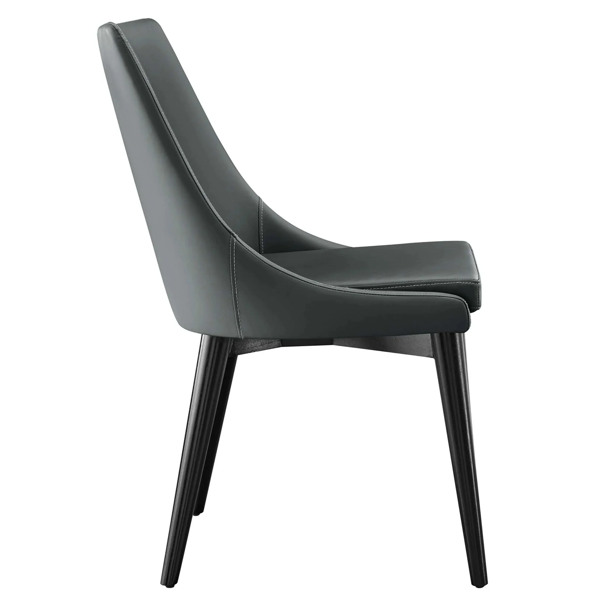 Modern Vegan Leather Dining Chair with Wood Legs - Image 6