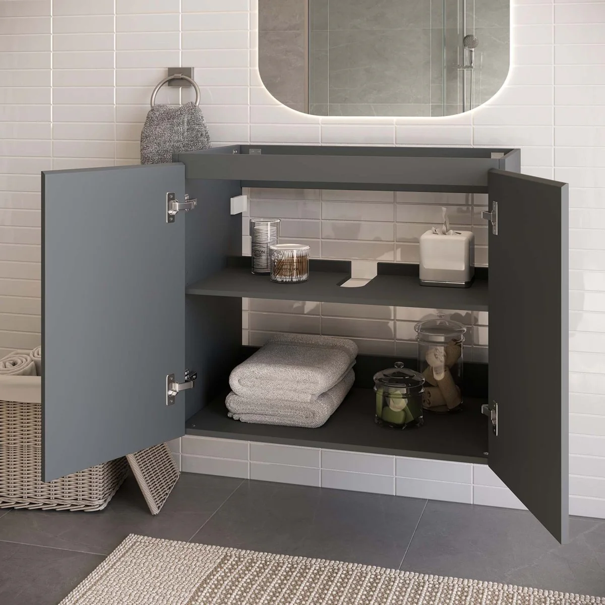 Modern Wall-Mount Bathroom Vanity Cabinet Collection for Contemporary Bath Spaces - Image 30