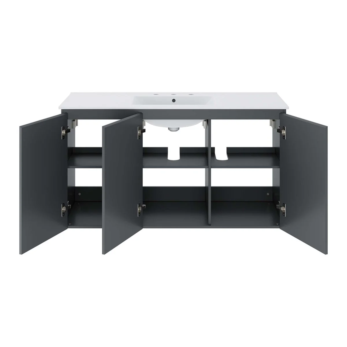 Modern Wall-Mount Bathroom Vanity with Sink for Space-Saving Contemporary Baths - Image 113