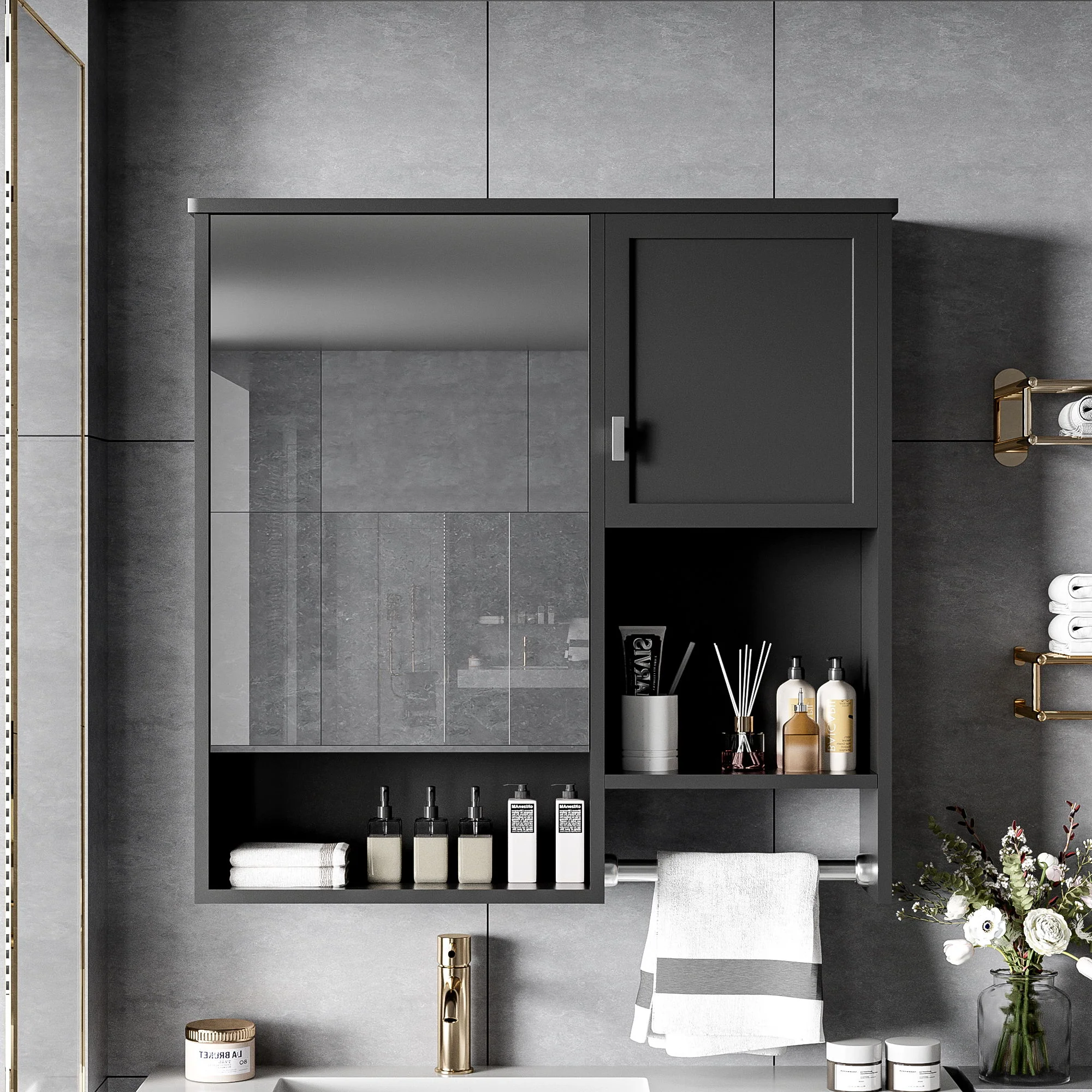 Modern Wall Mounted Bathroom Medicine Cabinet, Bathroom Wall Storage Cabinet With Mirror - Image 22