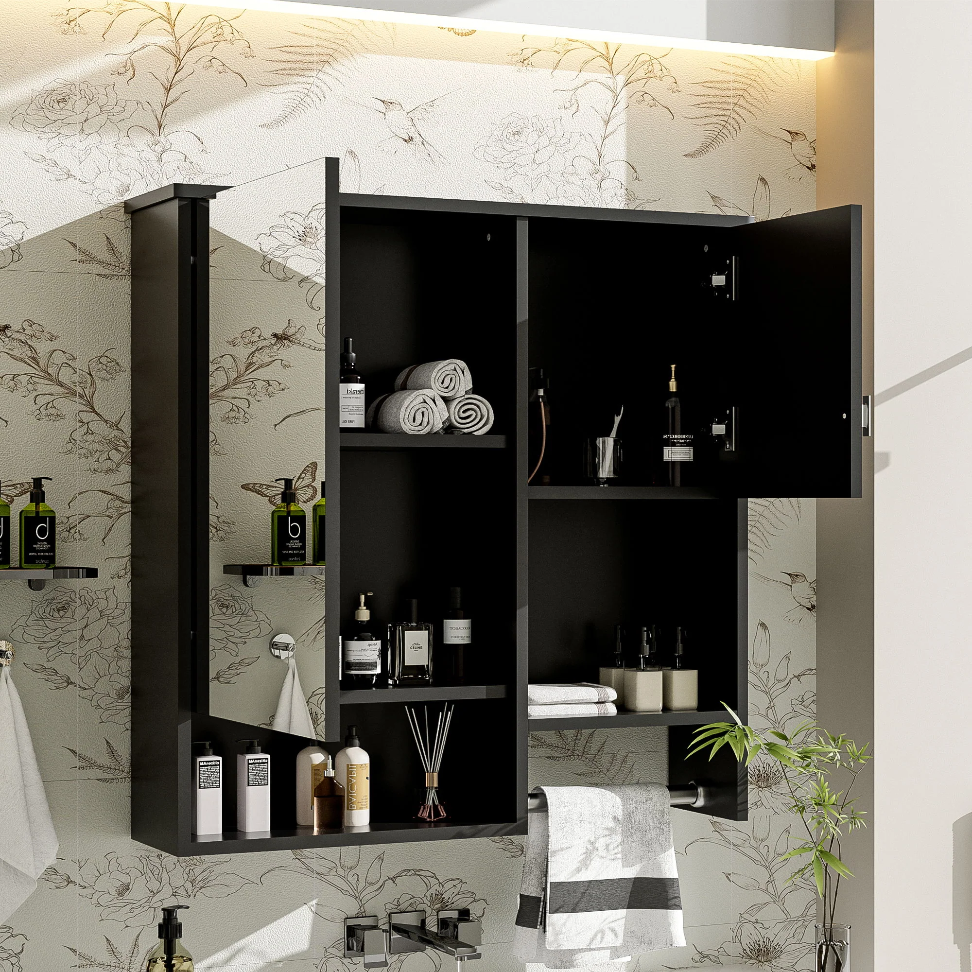 Modern Wall Mounted Bathroom Medicine Cabinet, Bathroom Wall Storage Cabinet With Mirror - Image 5