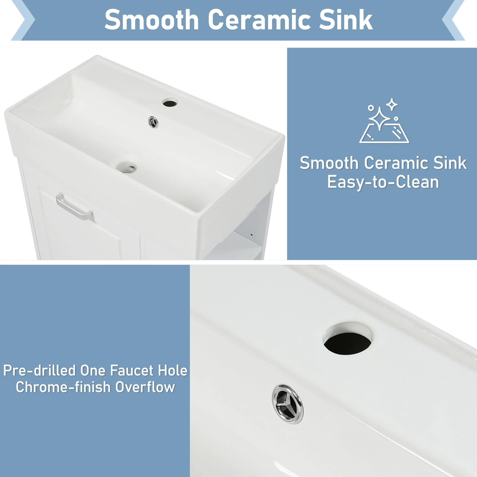 Modern Wall Mounted Bathroom Vanity With Sink, Soft Close Drawer, Adjustable Shelf, Toilet Paper Holder - Image 18