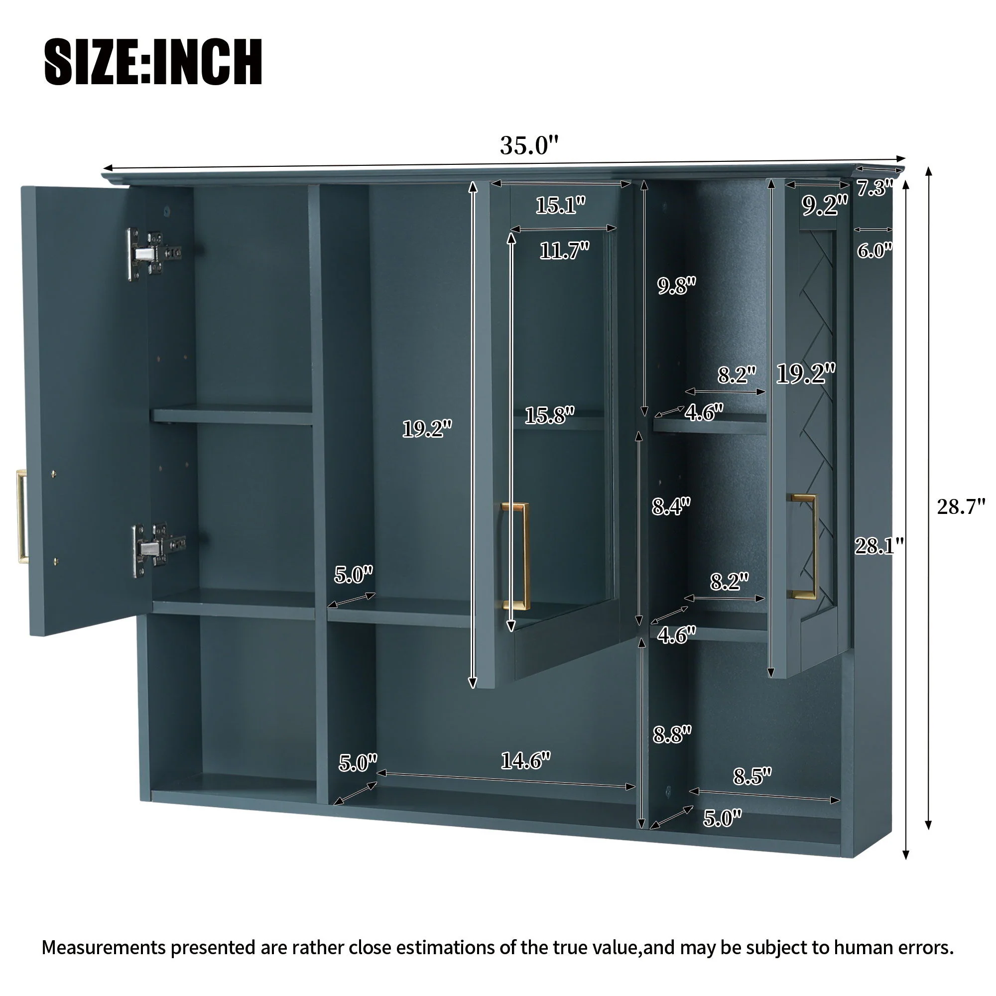 Modern Wall Mounted Medicine Cabinet With Adjustable Shelves, Soft Close Doors, High Define Mirror - Image 20