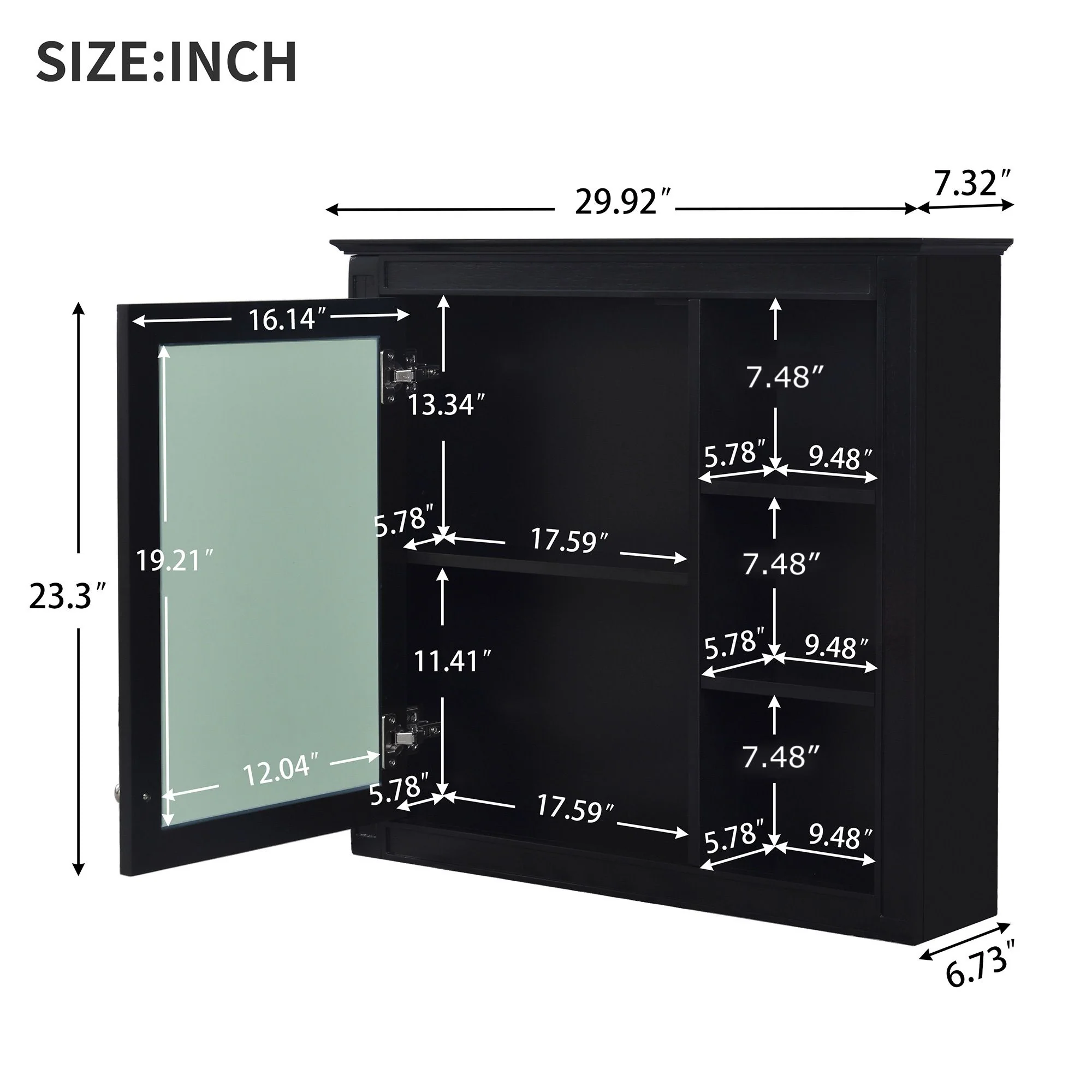 Modern Wall-Mounted Medicine Cabinet With Mirror - Image 10