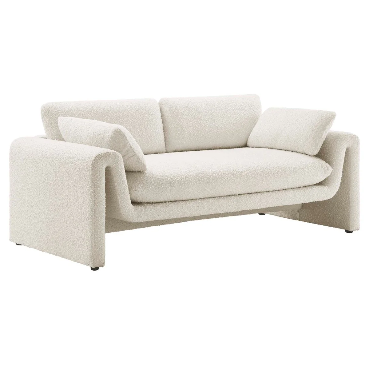 Modern Wavy Boucle Fabric Sofa - Image 6