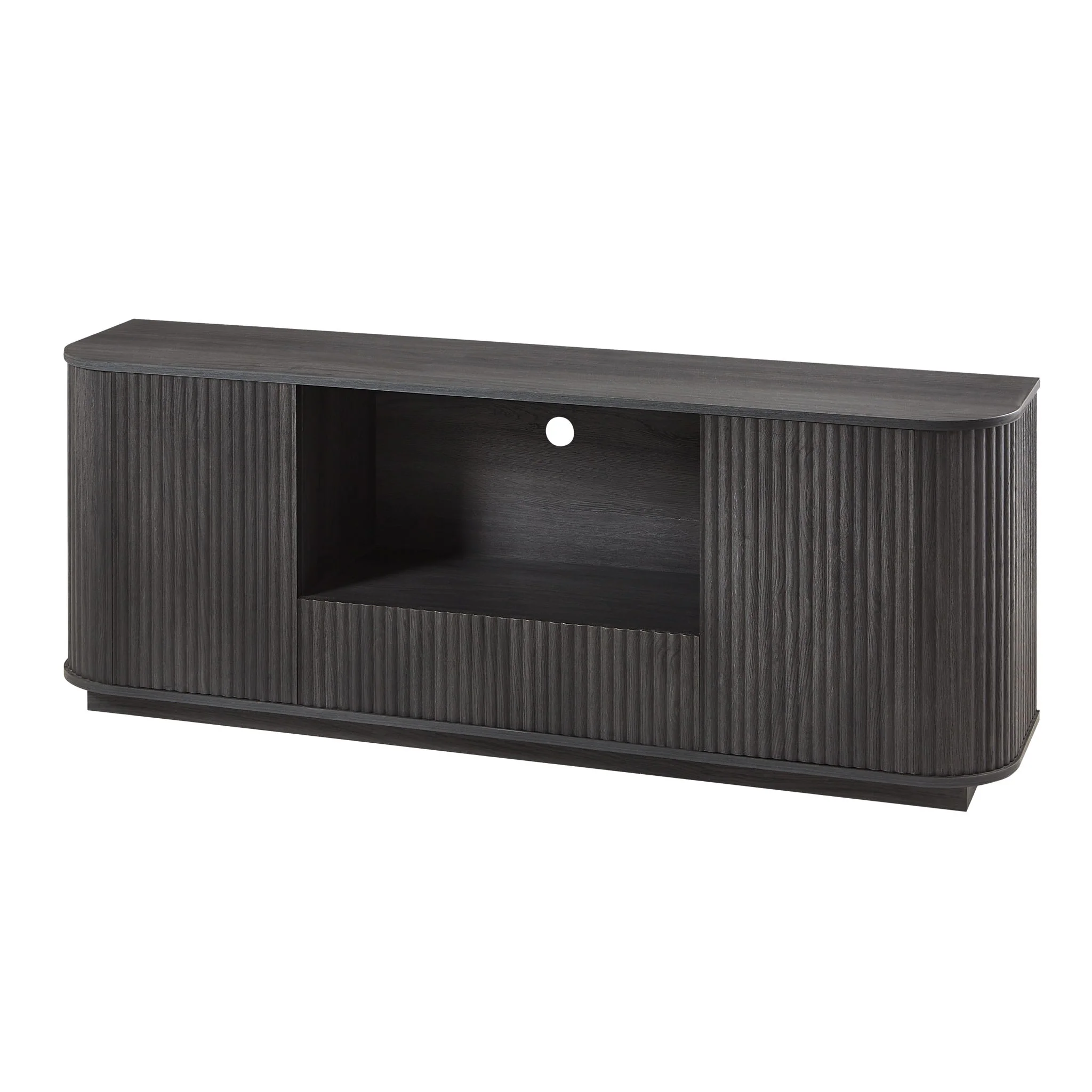 Modern Wavy TV Stand Rounded Sideboard With Storage Cabinet - Image 12