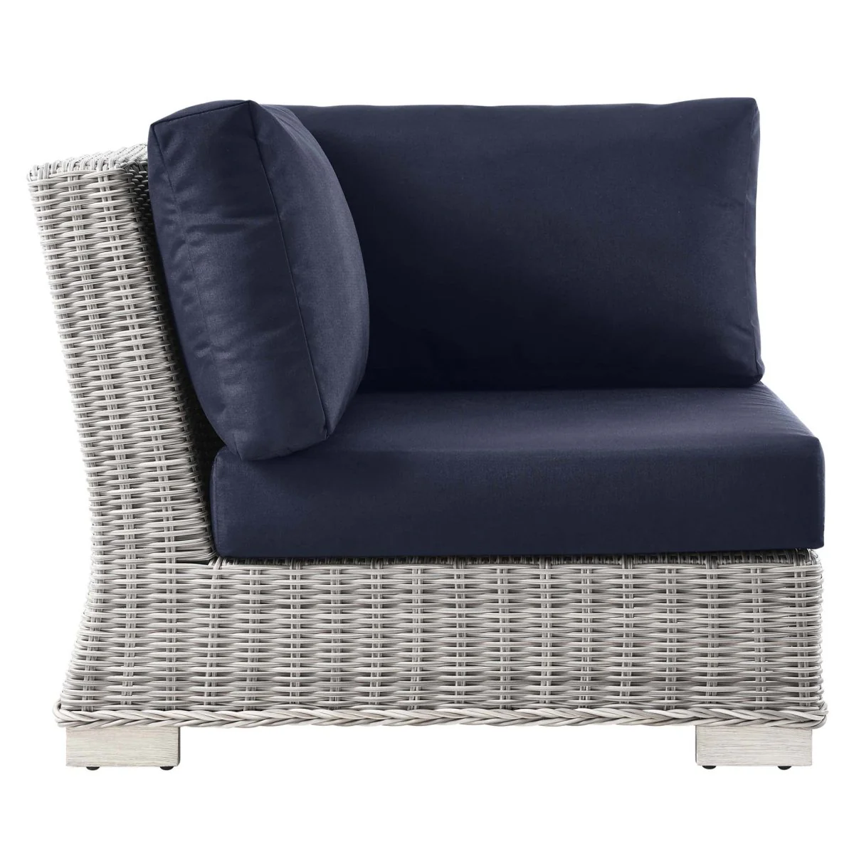Modern Wicker Rattan Outdoor Corner Chair — Contemporary Woven Patio Seating - Image 12