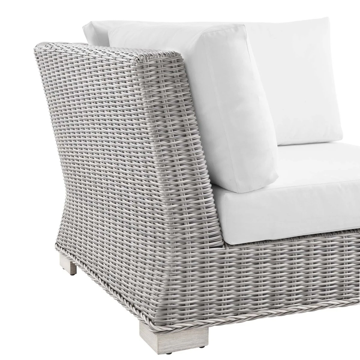 Modern Wicker Rattan Outdoor Corner Chair — Contemporary Woven Patio Seating - Image 7