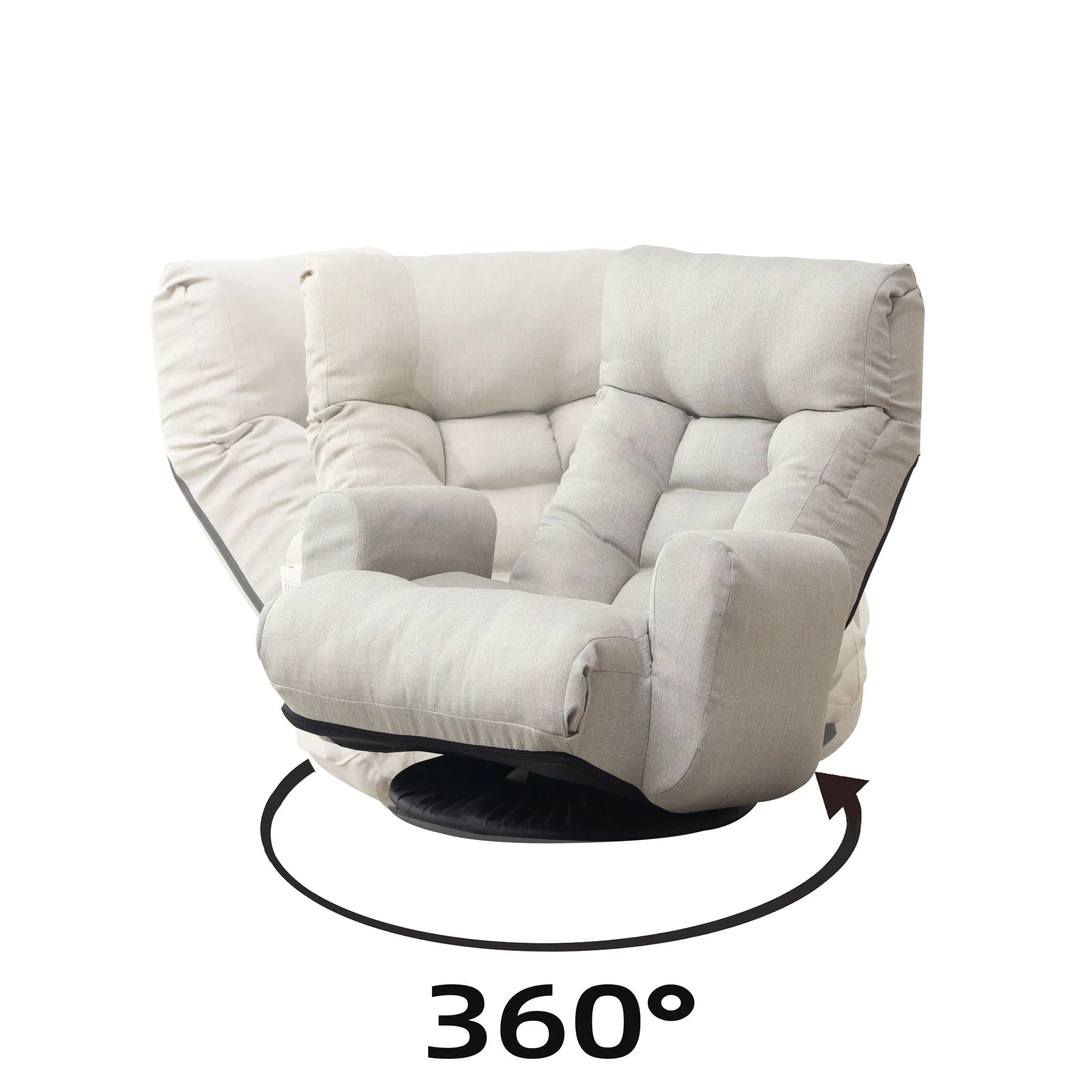 Modern With Metal Frame Swivel Game Lounge Chair With Adjustable Headrest And Waist Support, 360 Degree Rotatable Leisure Chair For Living Room - Gray - Image 8
