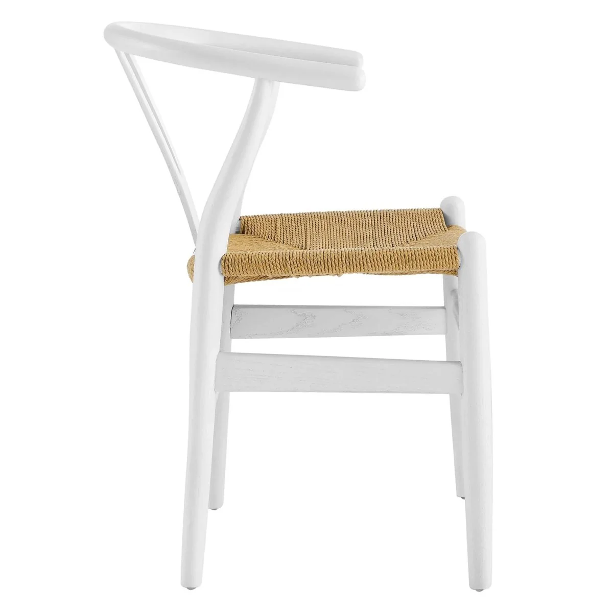 Modern Wood and Paper Rope Dining Armchair - Image 2