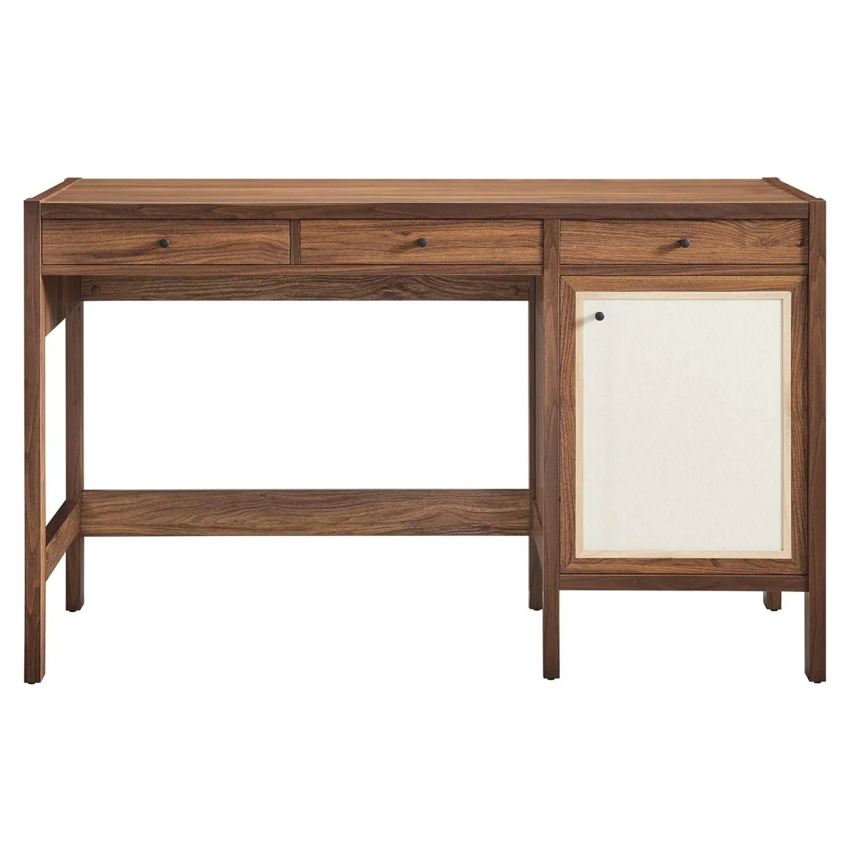 49" Walnut Modern Wood Grain Office Desk with Storage Drawers - Image 6