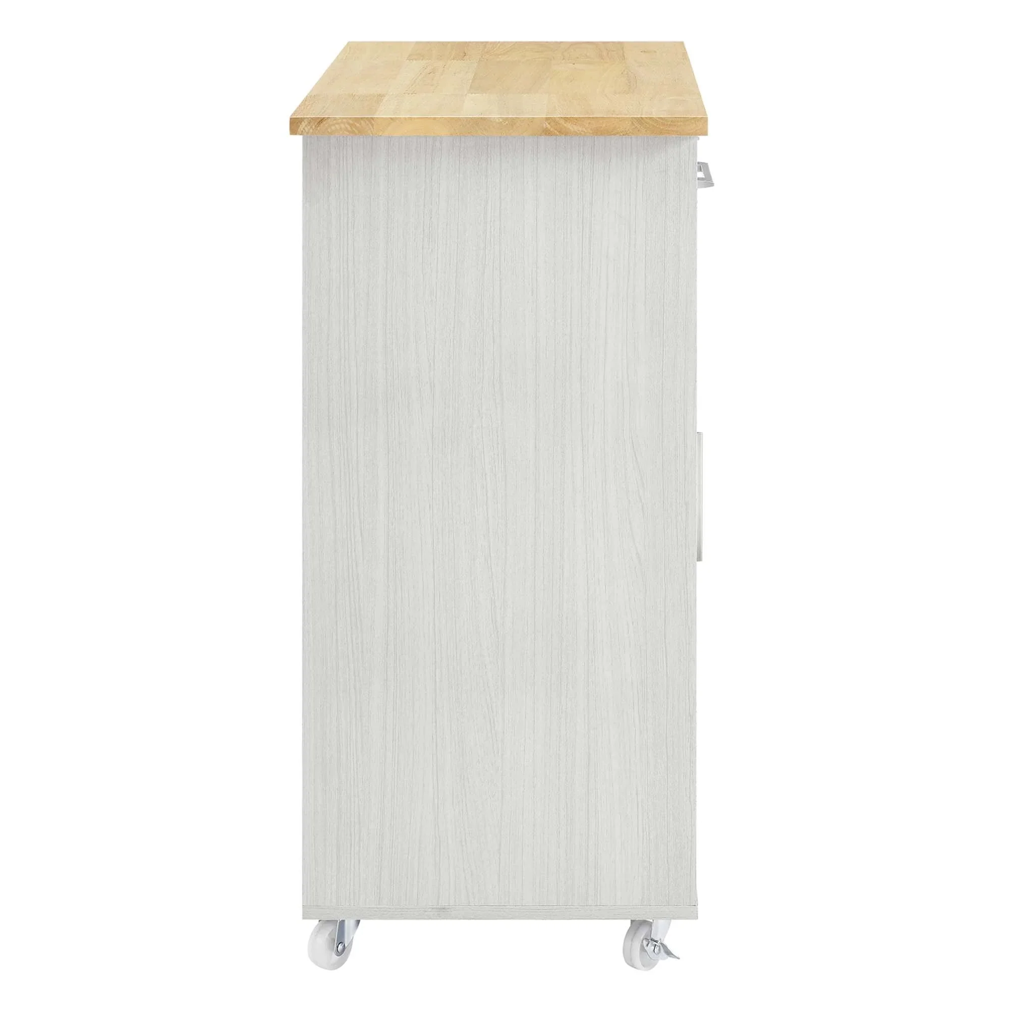 Modern Wood Top Kitchen Cart – Walnut and Black 33 Inch - Image 13