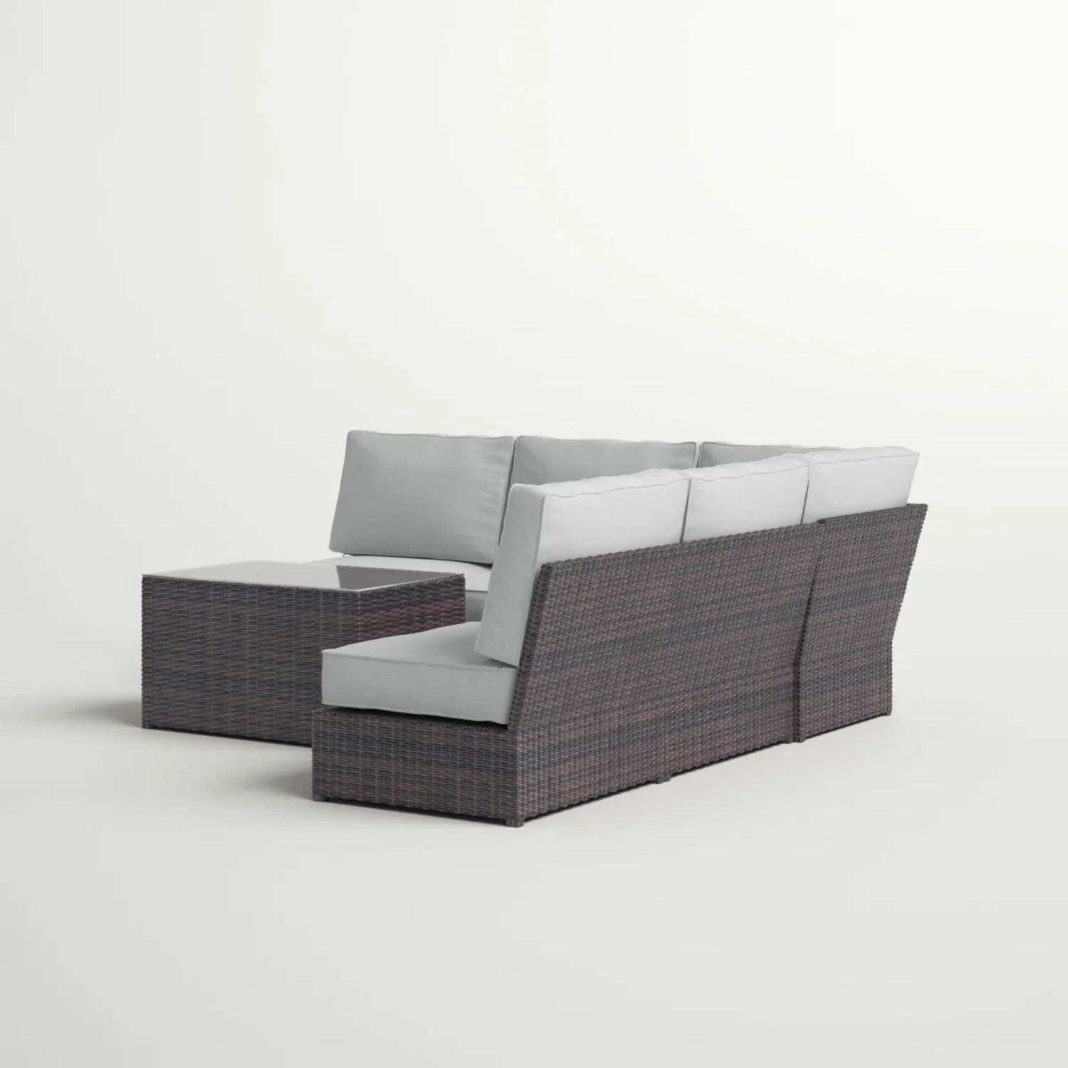 Modular 4 Person Outdoor Seating Group With Cushions - Espresso - Image 4