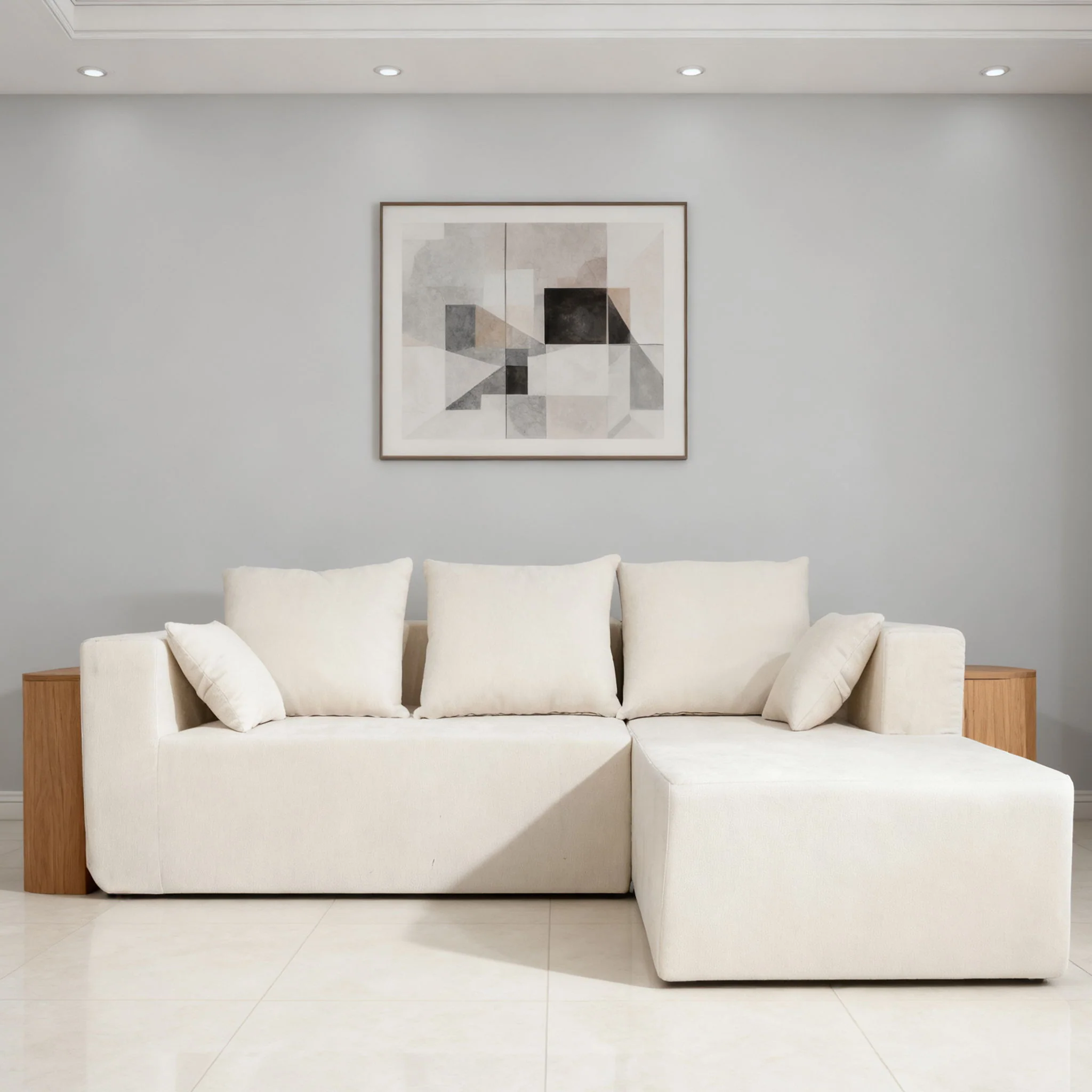 Modular Corner Sofa With Soft Fabric - Image 7