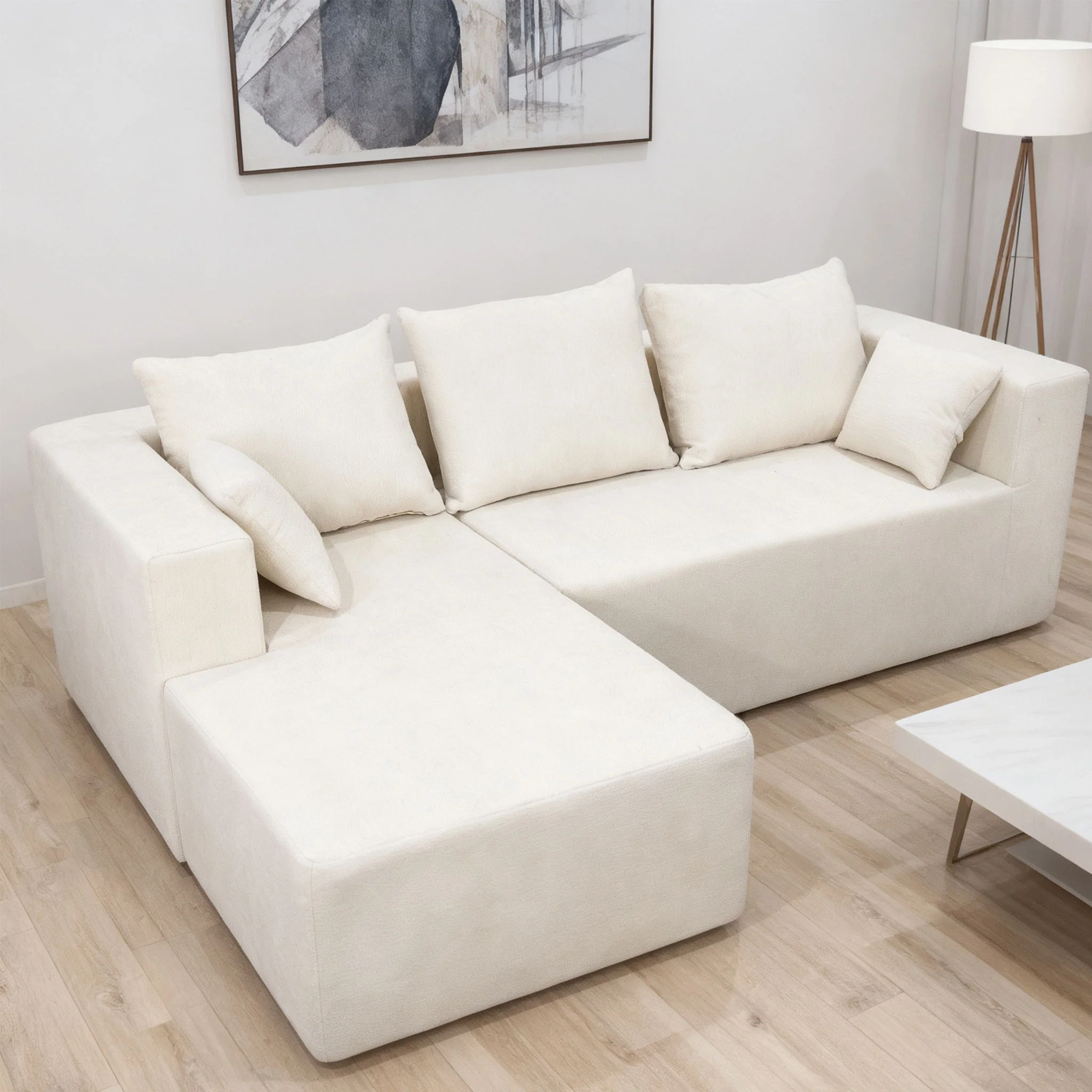 Modular Corner Sofa With Soft Fabric - Image 9