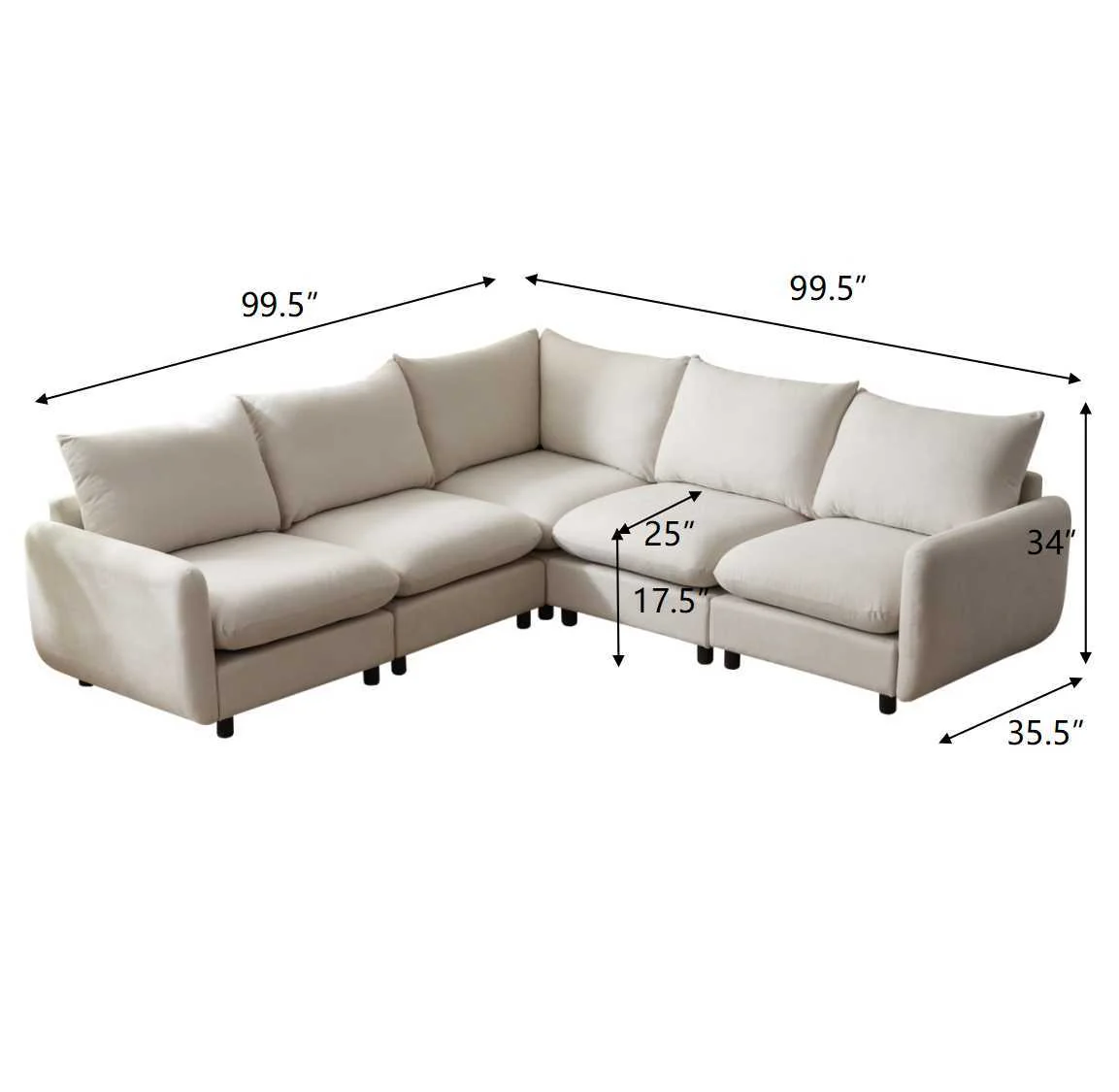 Modular Free Combination Sectional Sofa Couch - Image 14