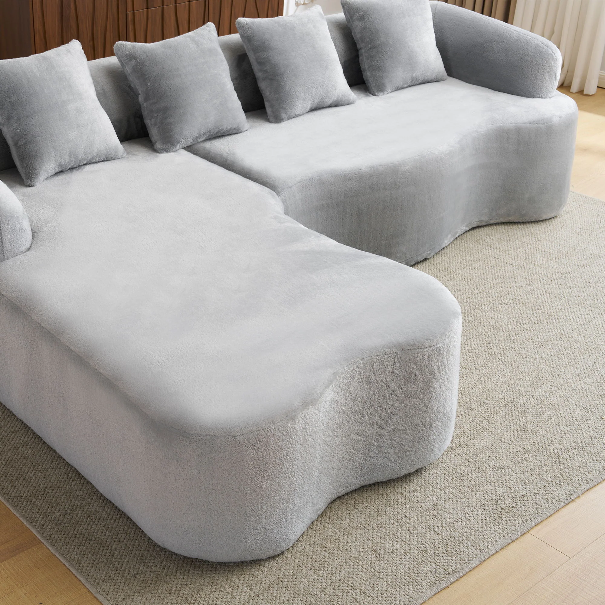 Modular L-Shape Sectional Sofa With Curved Chaise - Image 12