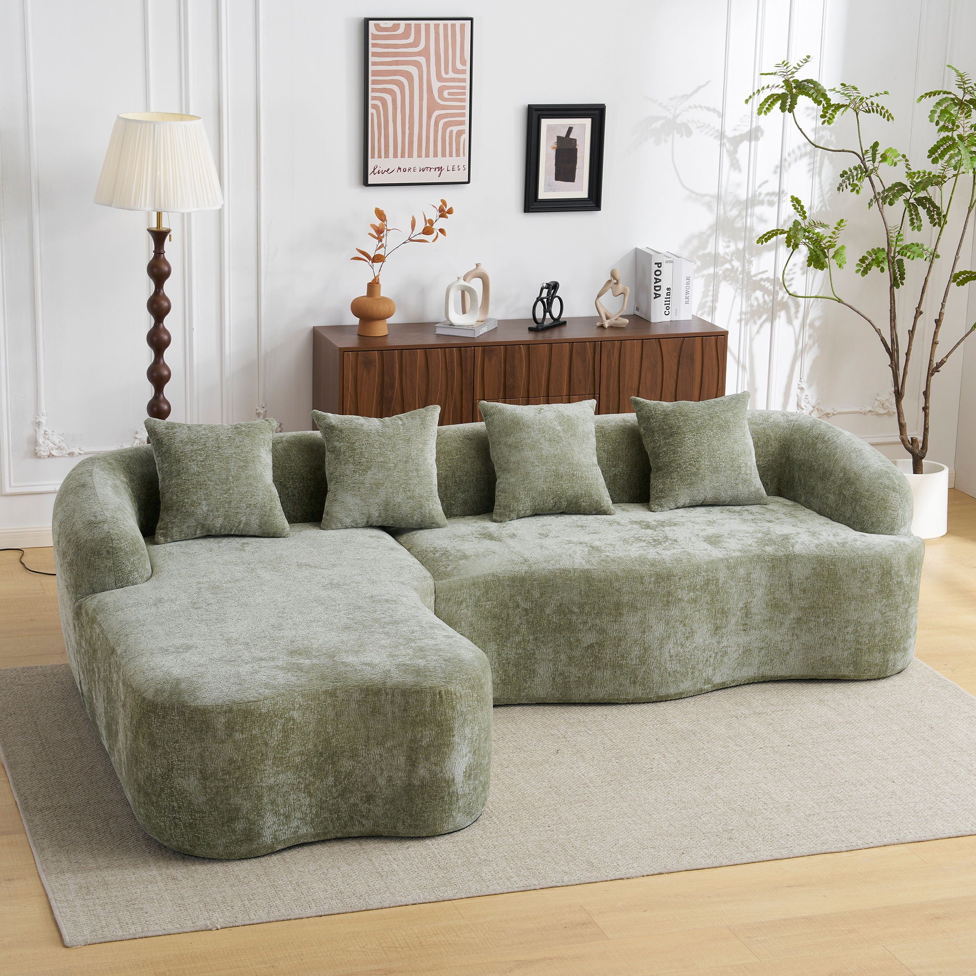 Modular L-Shape Sectional Sofa With Curved Chaise - Image 16