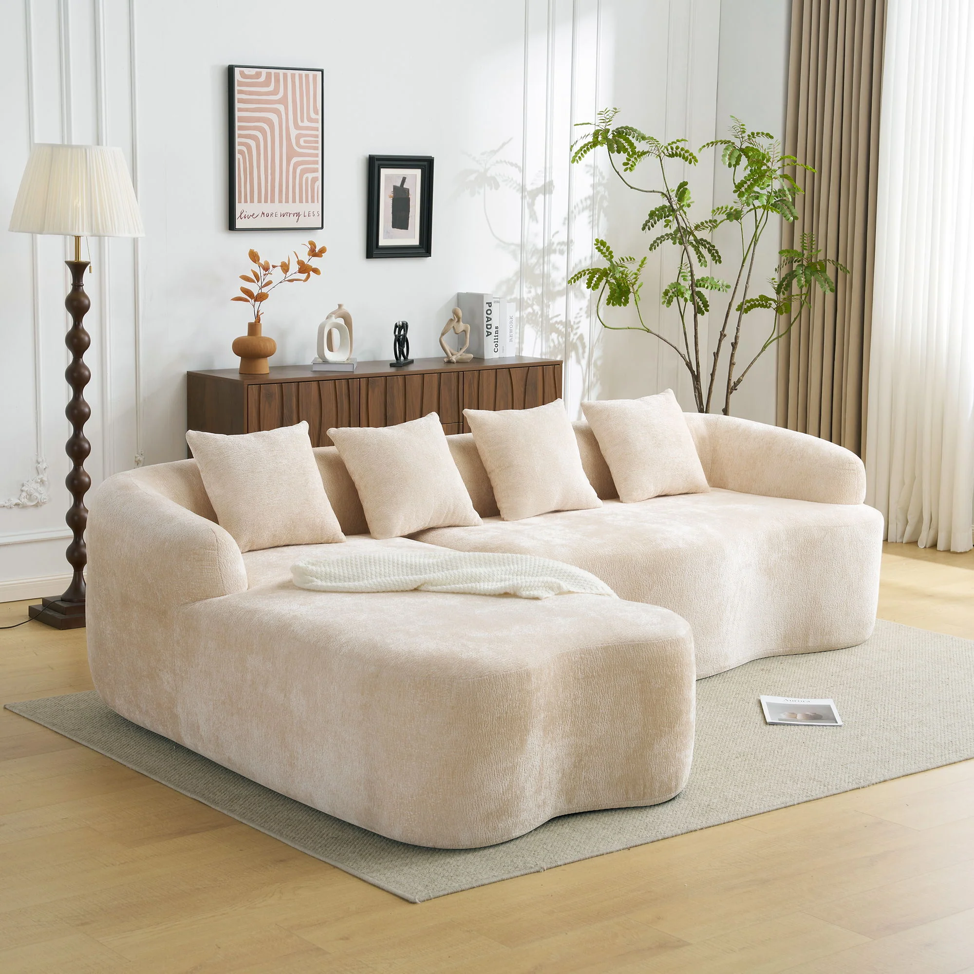 Modular L-Shape Sectional Sofa With Curved Chaise - Image 7