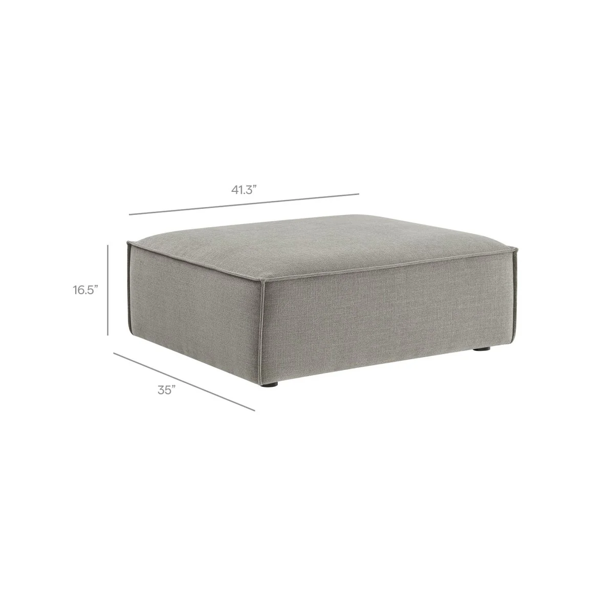 Modular Performance Fabric Ottoman with Piping – 41 Inch - Image 22