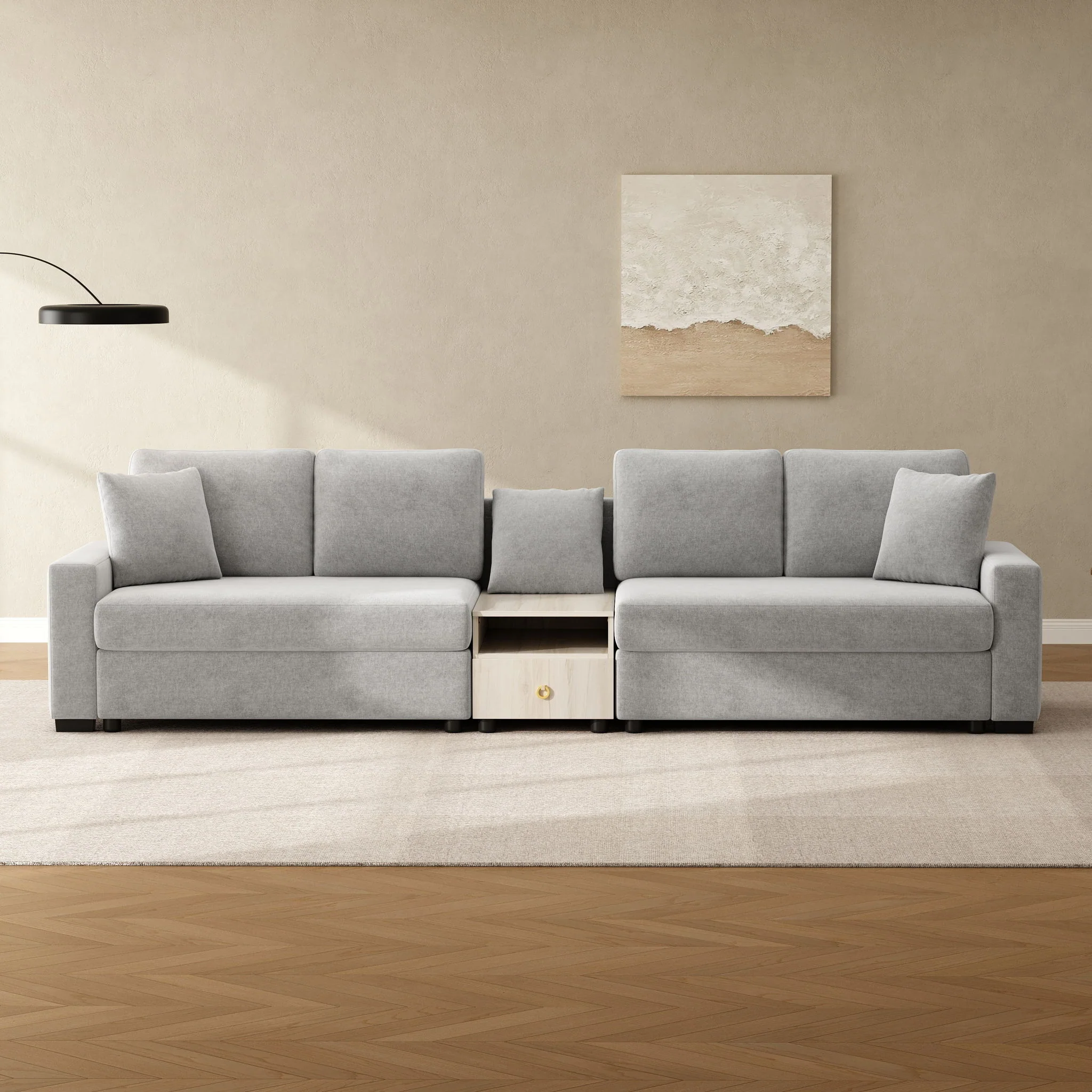 Modular Sofa Couch With Storage Armrest And Center Console - Image 28