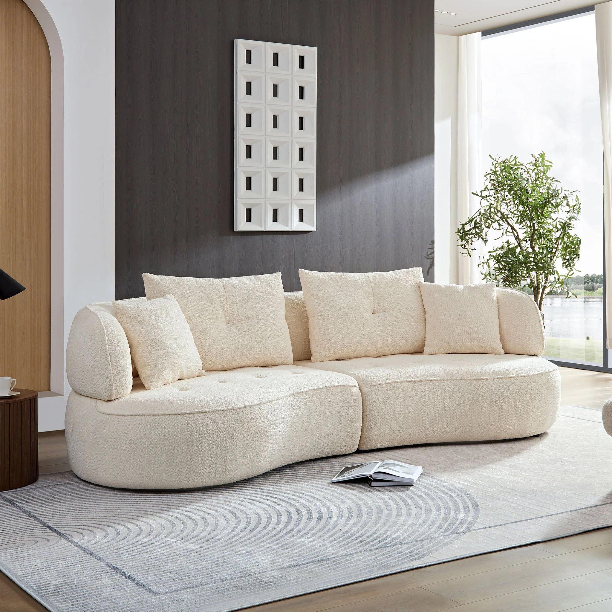 Modular Sofa, Durable Fabric, Solid Wood Frame, High Density Sponge Padding, Seating For 4 - Image 11