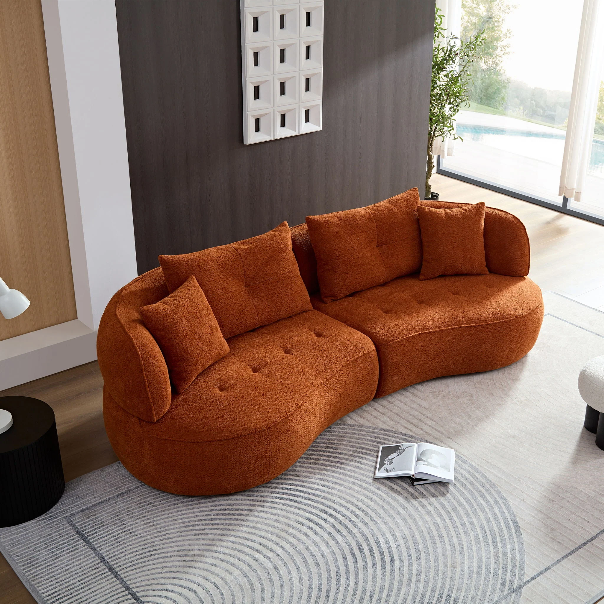 Modular Sofa, Durable Fabric, Solid Wood Frame, High Density Sponge Padding, Seating For 4 - Image 7