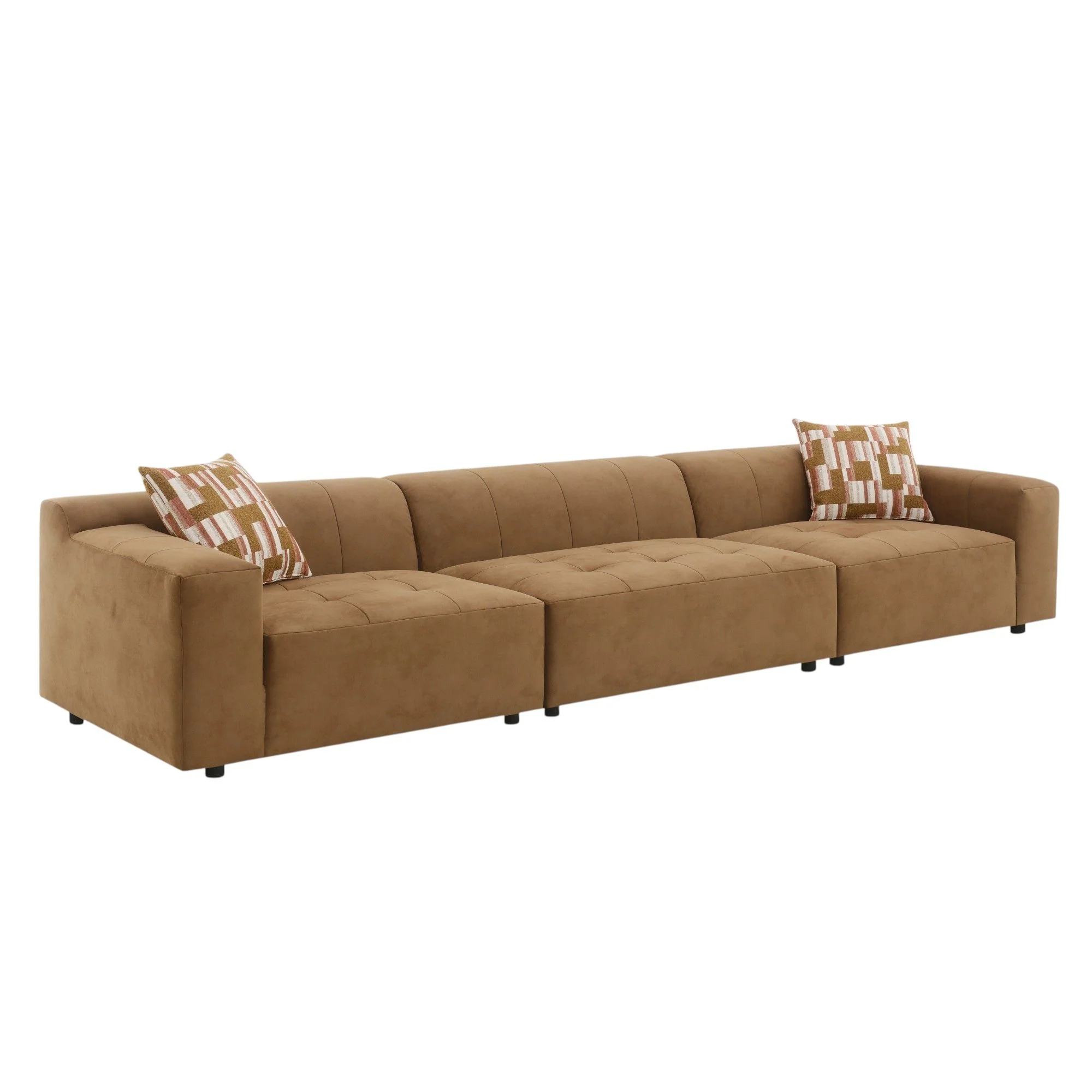 Modular Sofa Set With 2 Matching Toss Pillows - Chocolate - Image 4